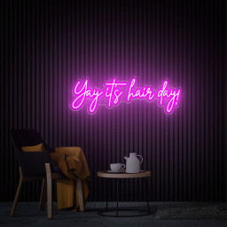 Yay It's Hair Day Neon Sign, Hair Salon Neon Art, Beauty Salon Decor, Barber Shop Wall Decor, Custom Neon Sign, Hair Studio Light Sign