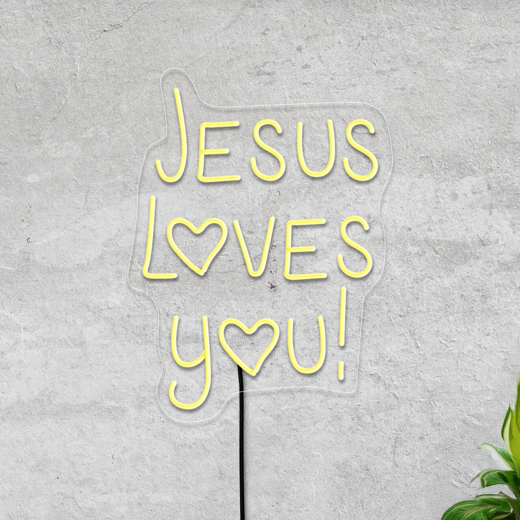 Jesus Loves You Neon Sign, Jesus Neon Sign, Jesus Loves You Sign, Christian Neon Sign, Jesus Lover Gift, Christian Decor, Jesus Art Decor