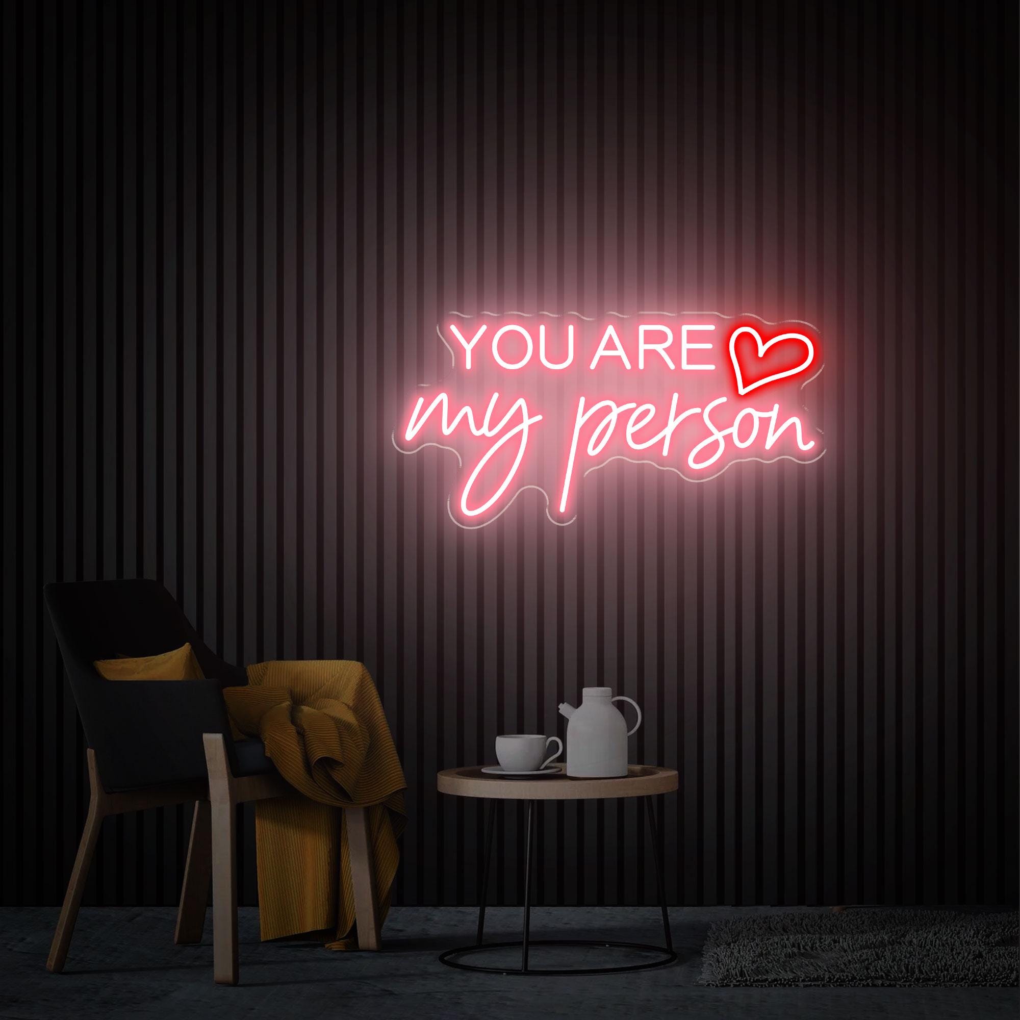 You're My Person Neon Sign, Personalized Wedding Decor Led Lights, Home Bedroom Neon Wall Art, Gift for Her, Custom Engagement Gifts