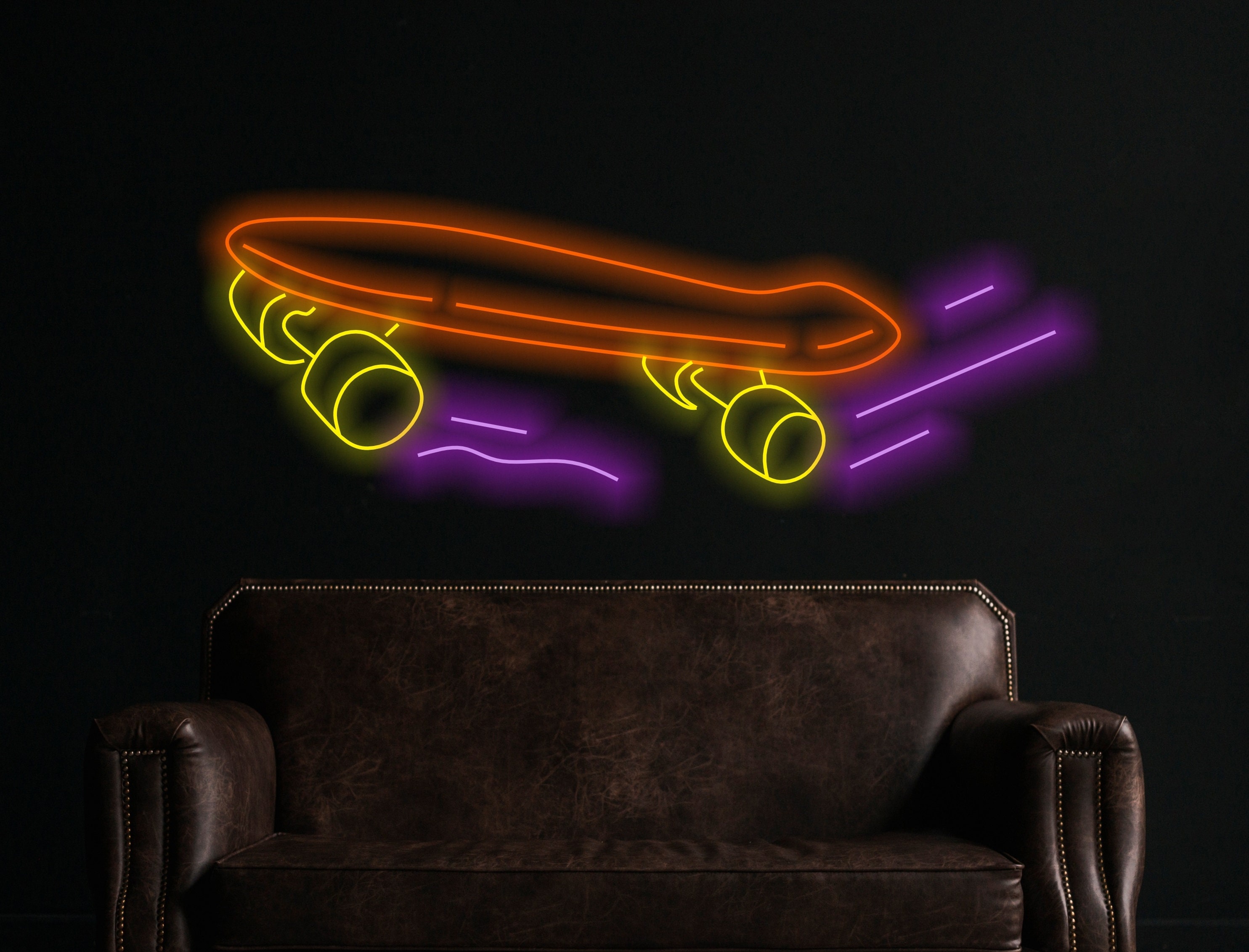 Skateboard Neon Sign, Neon Sign For Skate Shop, Skateboard Shop Neon Light, Custom Skate Neon Sign, Neon Light For Skateboarding