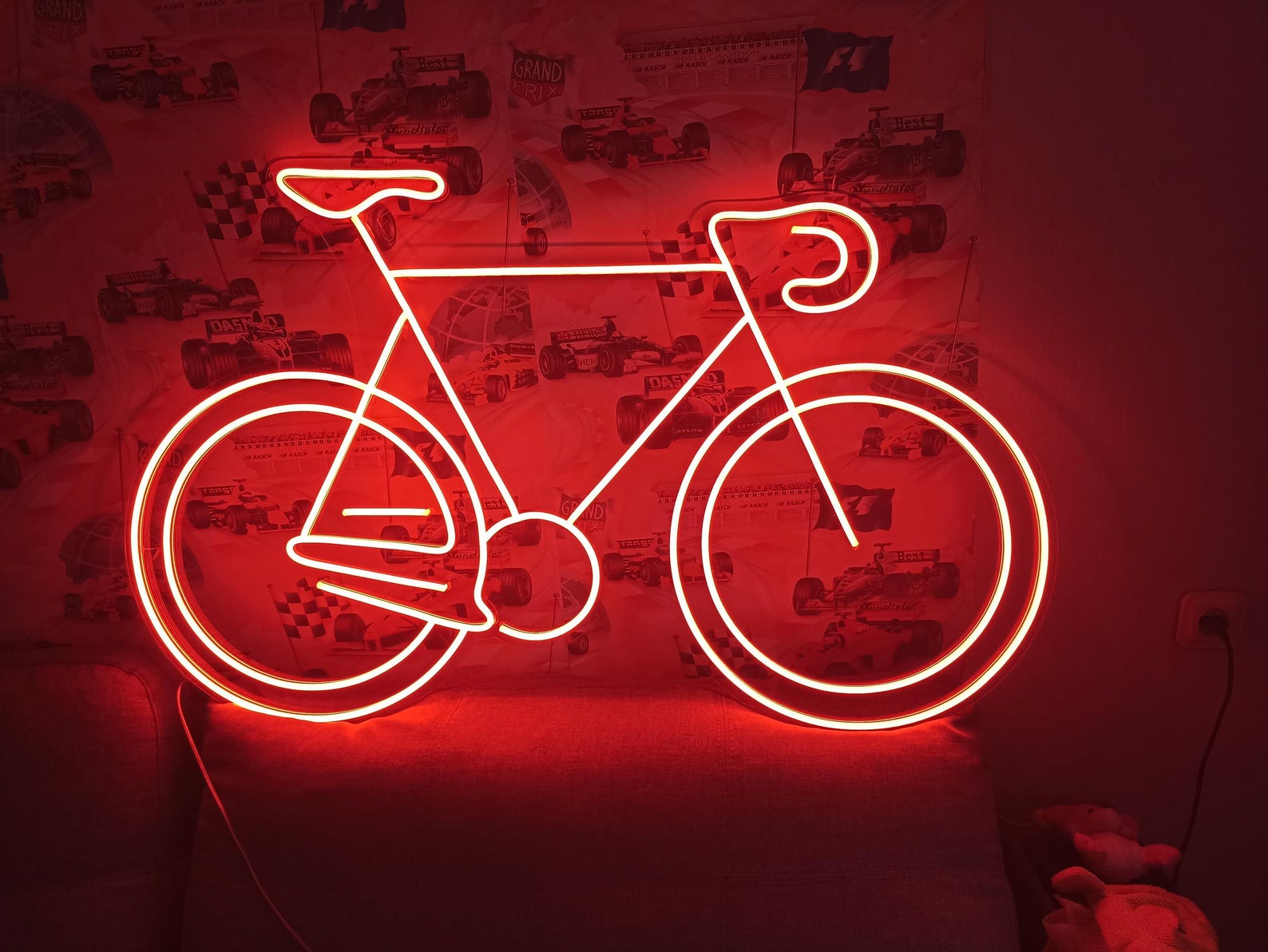 Neon Sign Sport Bicycle, Neon Bike Sign, Custom Neon Bicycle Sign, Cycling Neon Sign, Bike Neon Decor, Vintage Bicycle Sign