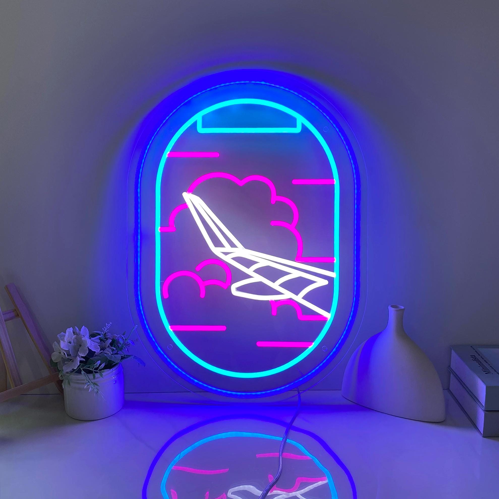 Plane Window View Neon Sign, Airplane Led Sign, Plane View Neon, Custom Neon Signs, Home Wall Decor, Bedroom Neon Sign, Personalized Gifts