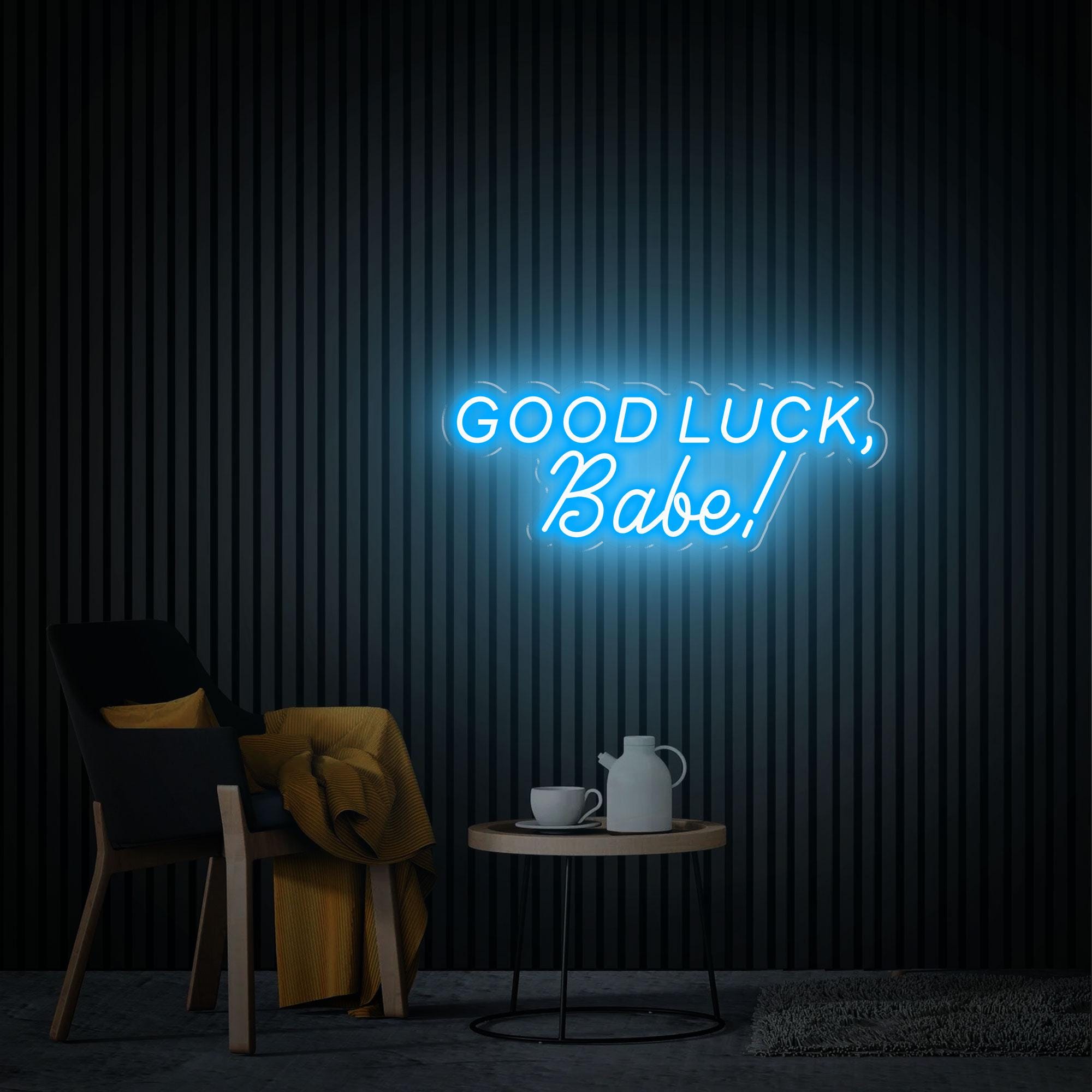 Good Luck Babe Neon Sign, Custom Text Led Neon Sign, Back to School Gift, Neon Wall Art, Gift for Her Home Bedroom Decor, Lesbian Pride