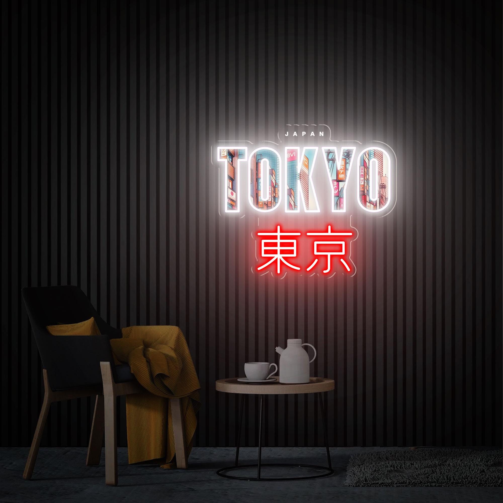 Tokyo Neon Sign UV Print Acrylic Art, Tokyo Wall Decor, Custom Japanese Neon Sign, Tokyo Japan Wall Art, Tokyo Travel Wall Light up Sign