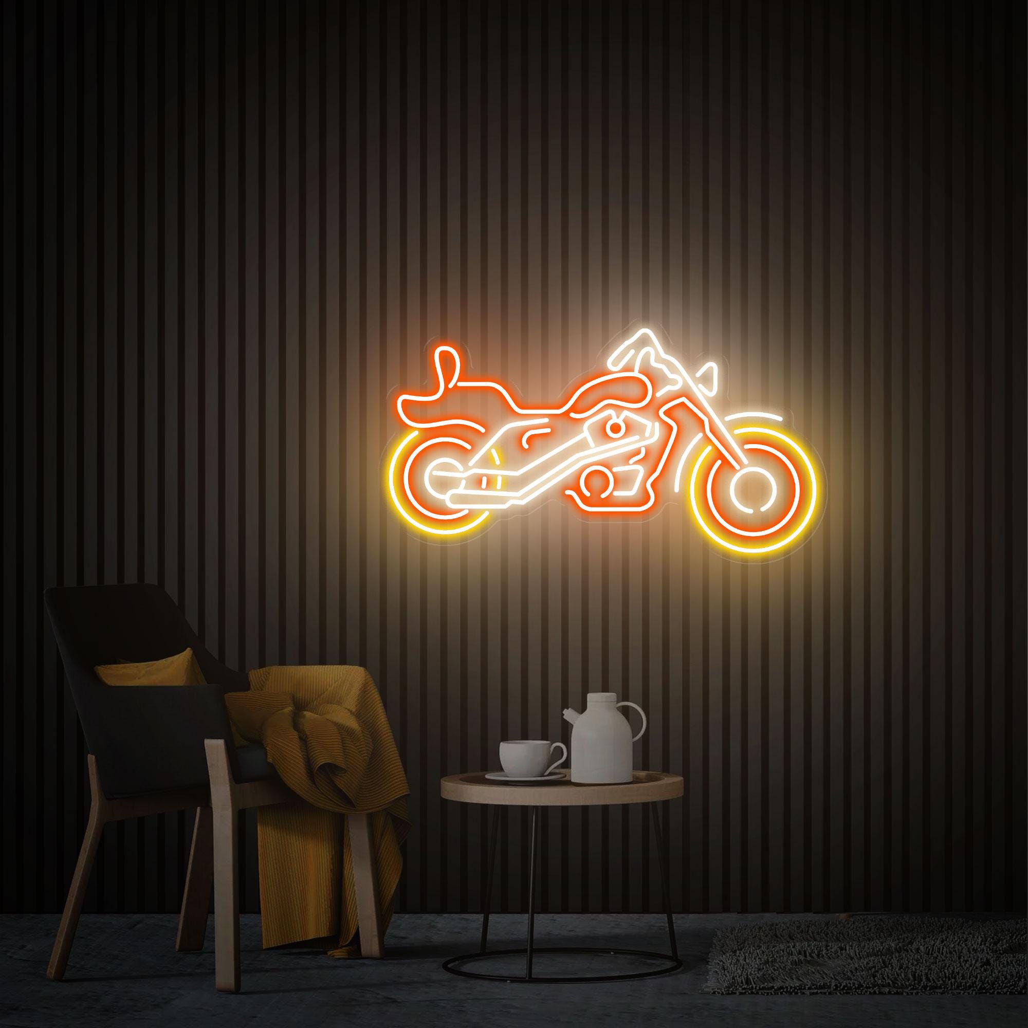 Motorcycle Neon Sign, Custom Motorcycle Neon Retro Light, Motorcycle Decor Wall Decor Gift for Dad Home Garage Deocr, Motorcycle Neon Art