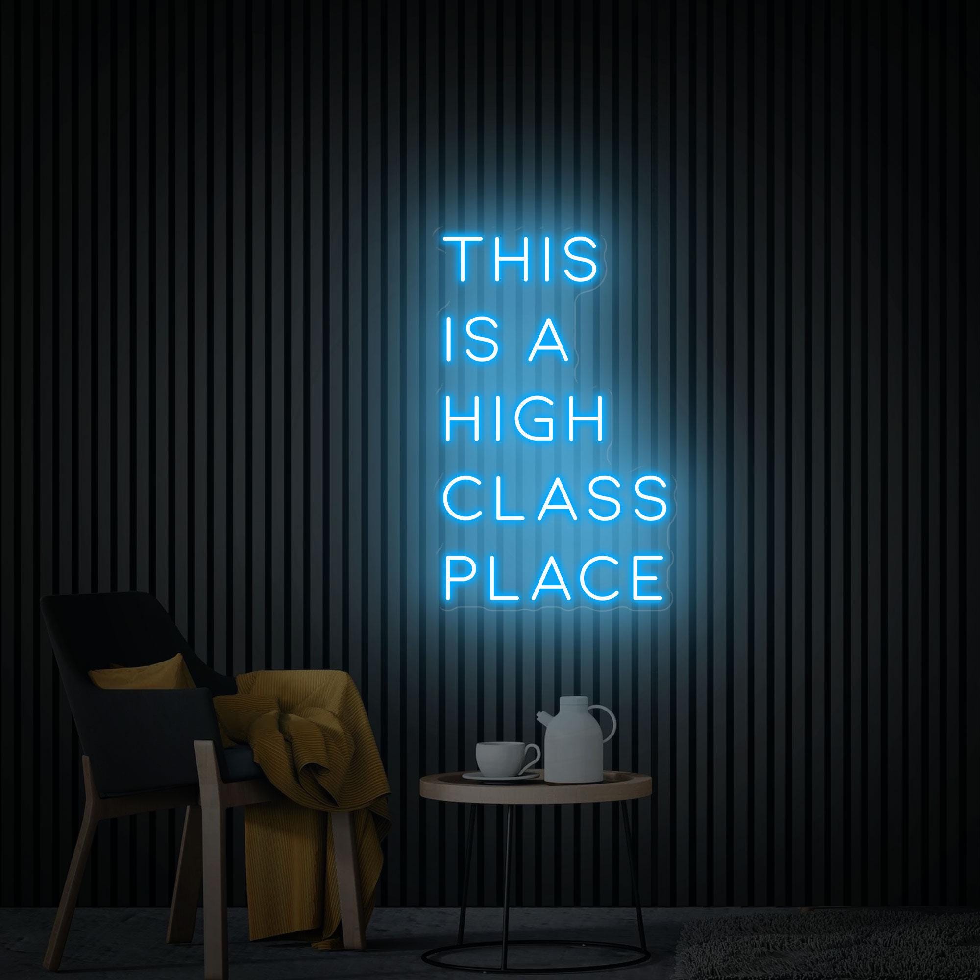 This Is A high Class Place Neon Sign, Western Wall Art, Custom Neon Signs, Room Decor Sign, Party Decor Sign, Home Wall Decor Led Light Sign
