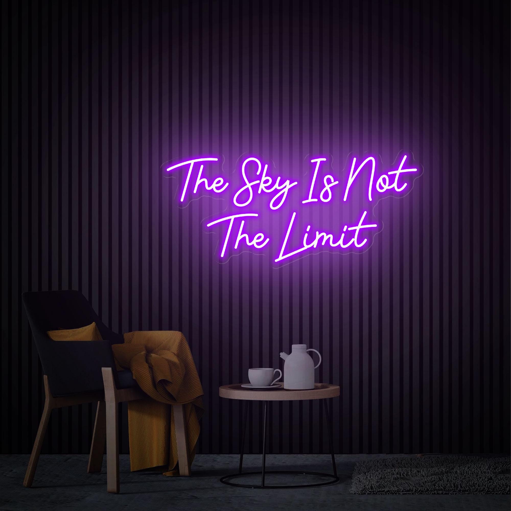 The Sky Is Not The Limit Neon Sign, Bedroom Art Living Office Neon Sign, Studio Decor Room Wall Art Neon Motivation Custom Gift Idea Sign