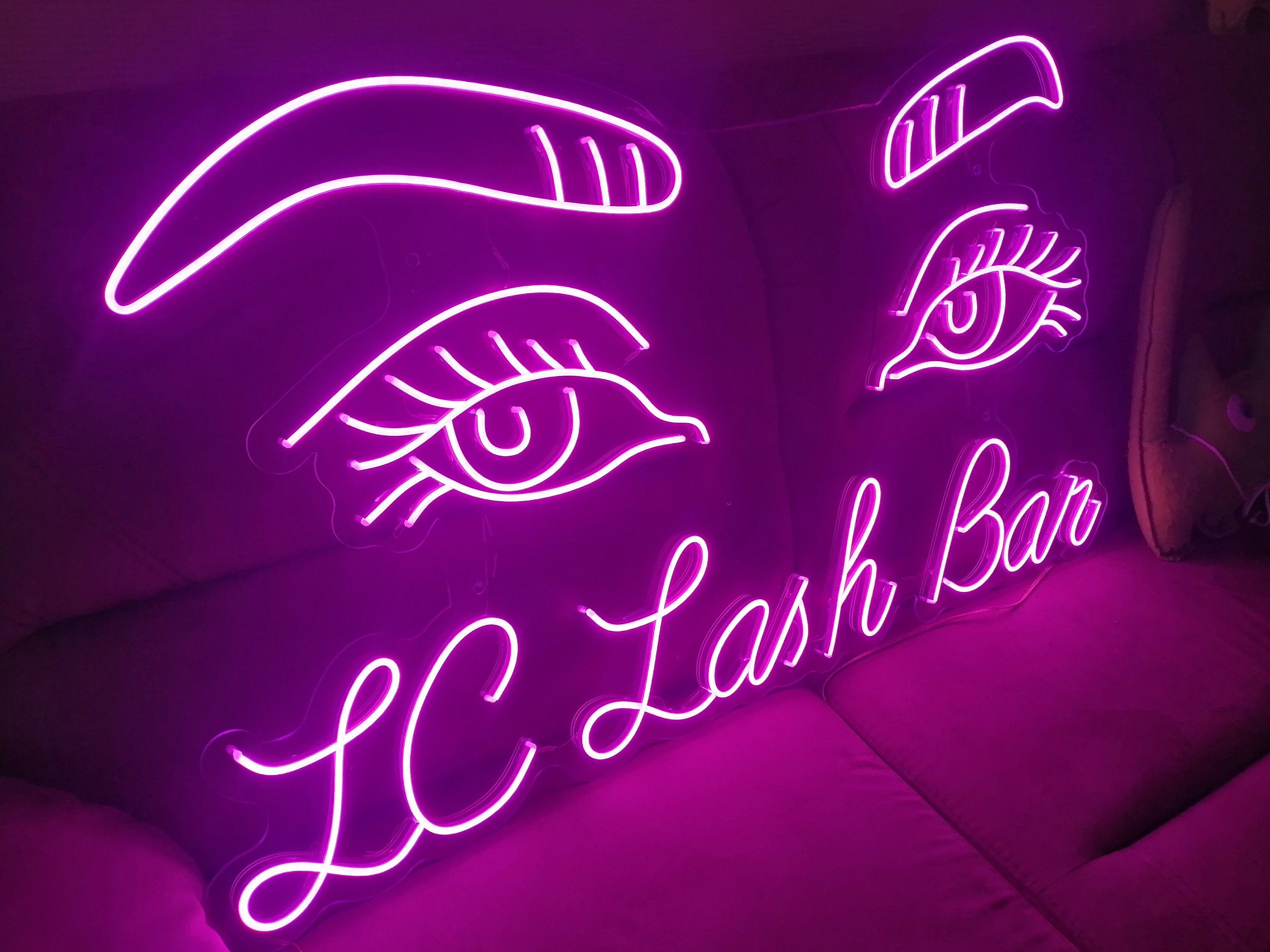 Neon Eyelashes Neon Sign, Home Decor Neon Sign, Neon Eyes LED Signs, Neon For Beauty Salon