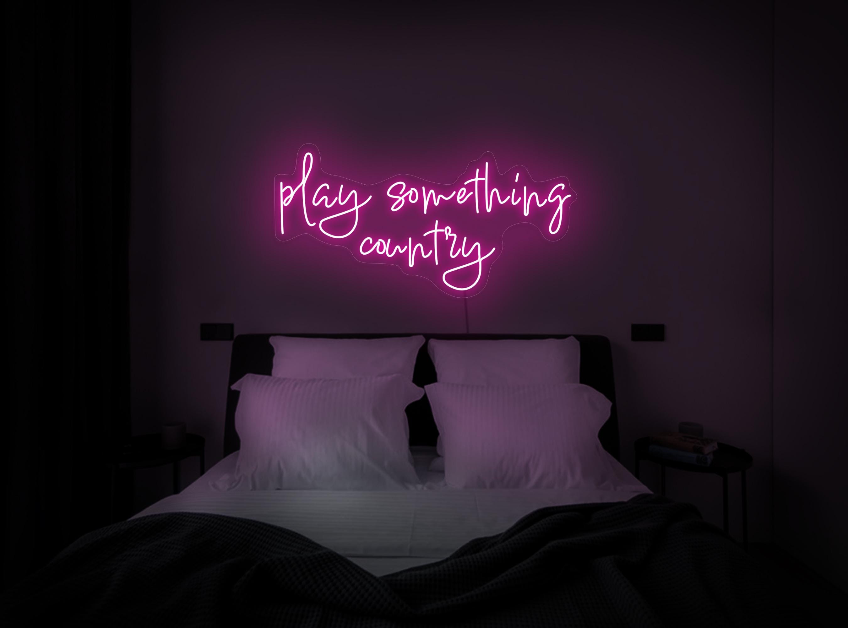 Play Something Country Neon Sign, Music Neon Sign, Play Led Sign, Country Music Neon Sign, Music Room Bar Neon Sign, Country Music Art Decor
