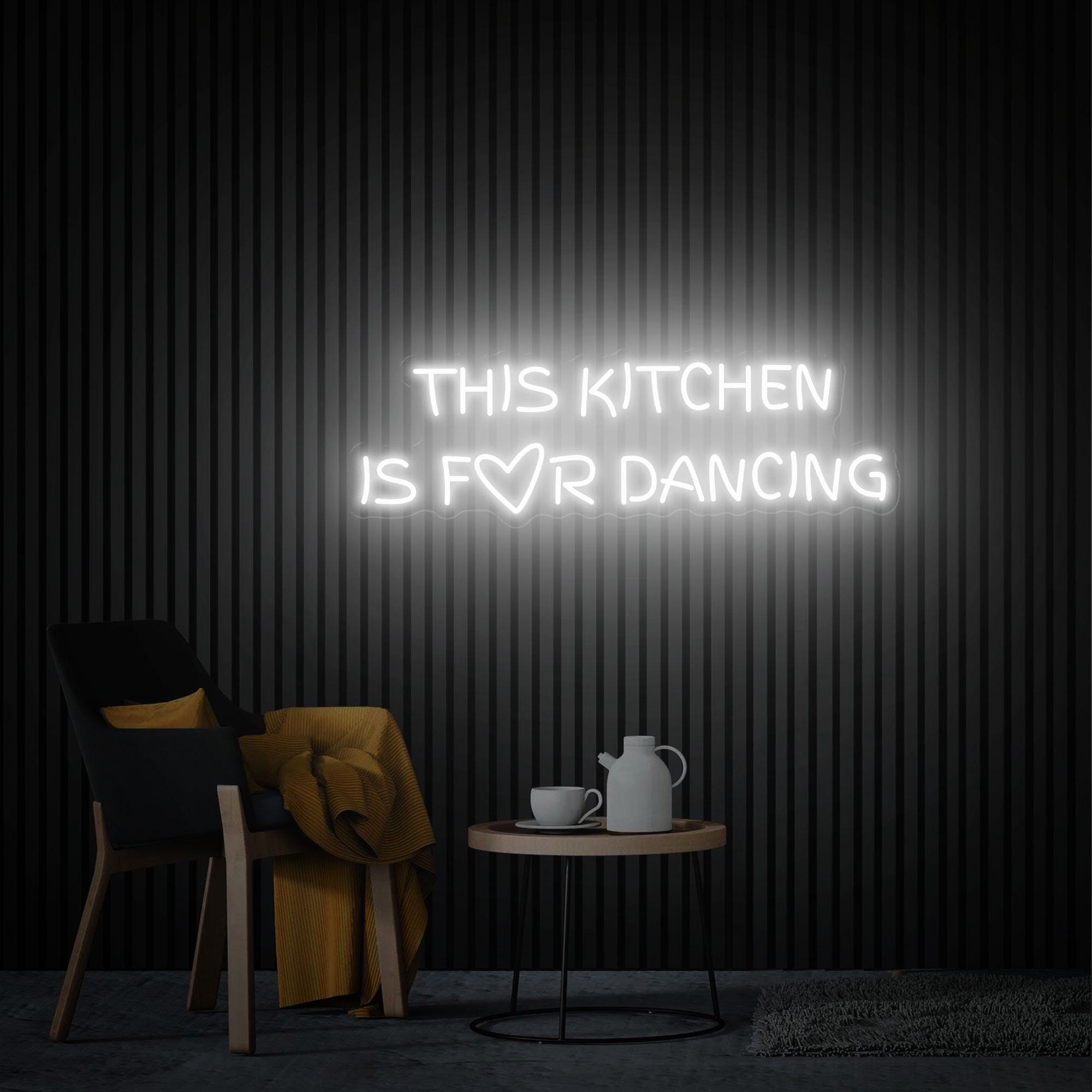 This Kitchen Is For Dancing Neon Sign, Custom Neon Sign Kitchen Wall Decor, Funny Kitchen Sign Inactive, Gift for family, Kitchen Neon Art