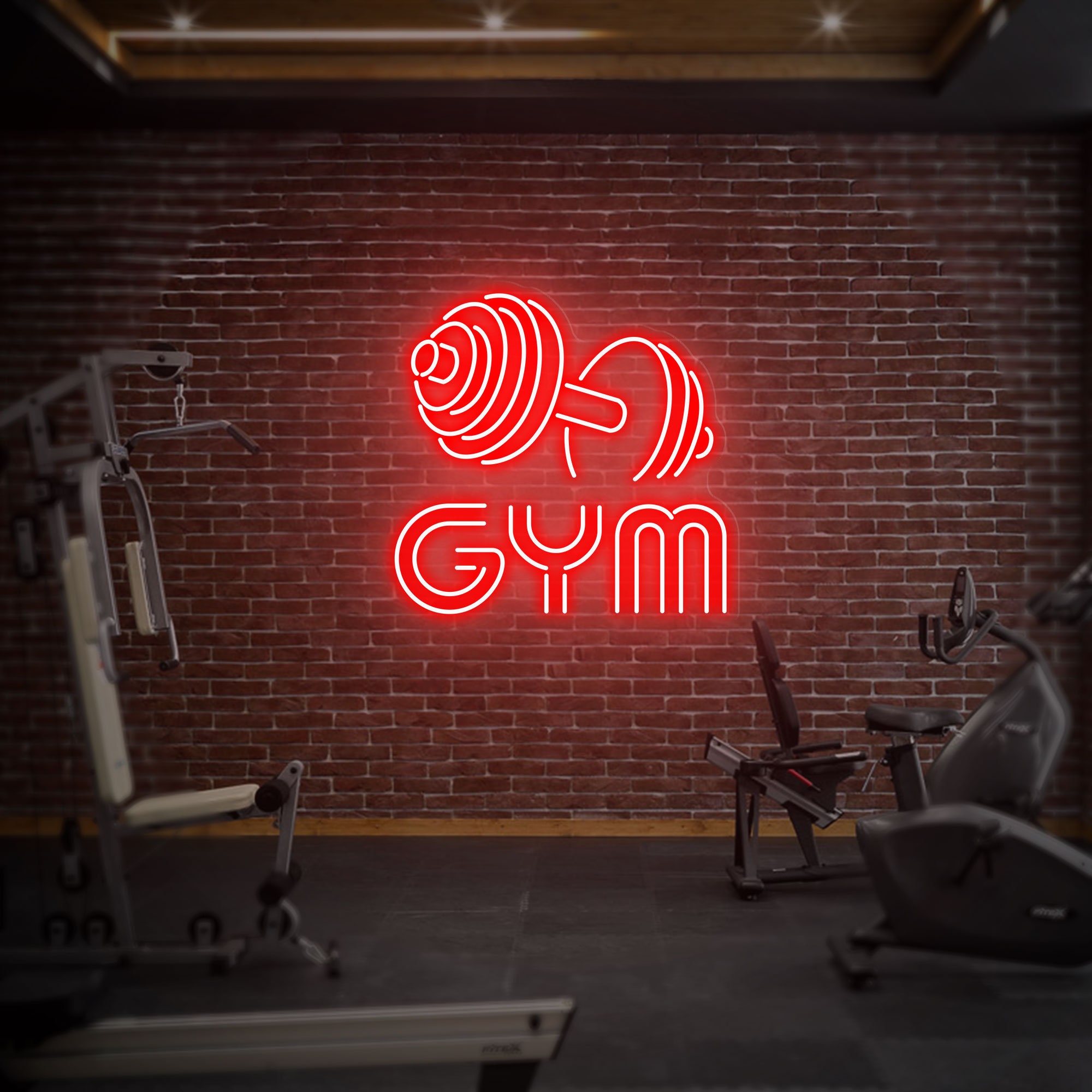 Dumbbell Neon Sign, Gym Wall Hanging, Neon Barbell Neon Light Sign For Sports Room, Decor Club, Party Bar, Customized Neon, Gym Custom Neon