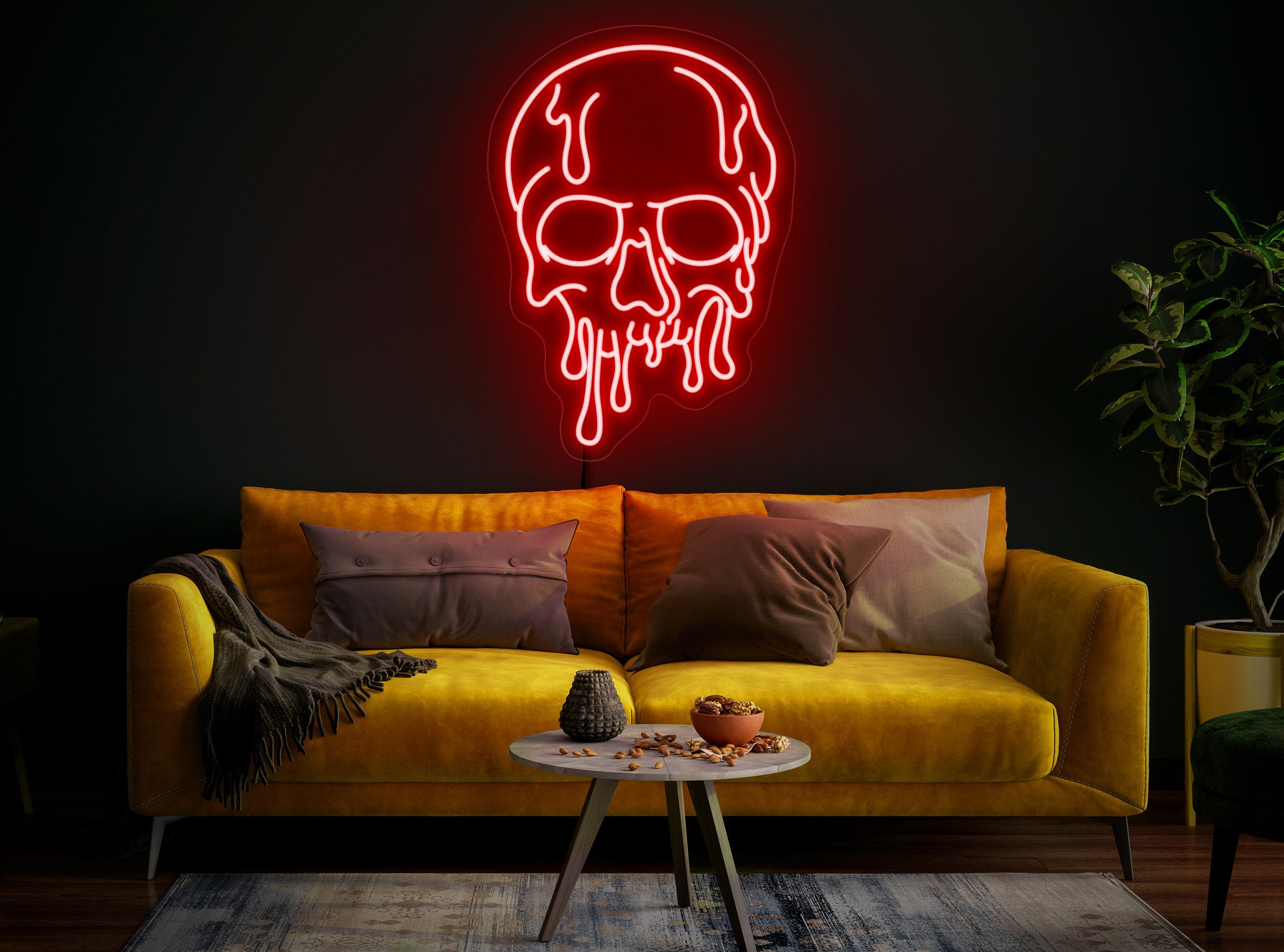 Skull Neon Sign, Dripping Skull Sign, Dripping Neon Sign, Skull Led Sign, Melting Skull Sign, Skeleton Neon, Skull Wall Decor,Skull Wall Art