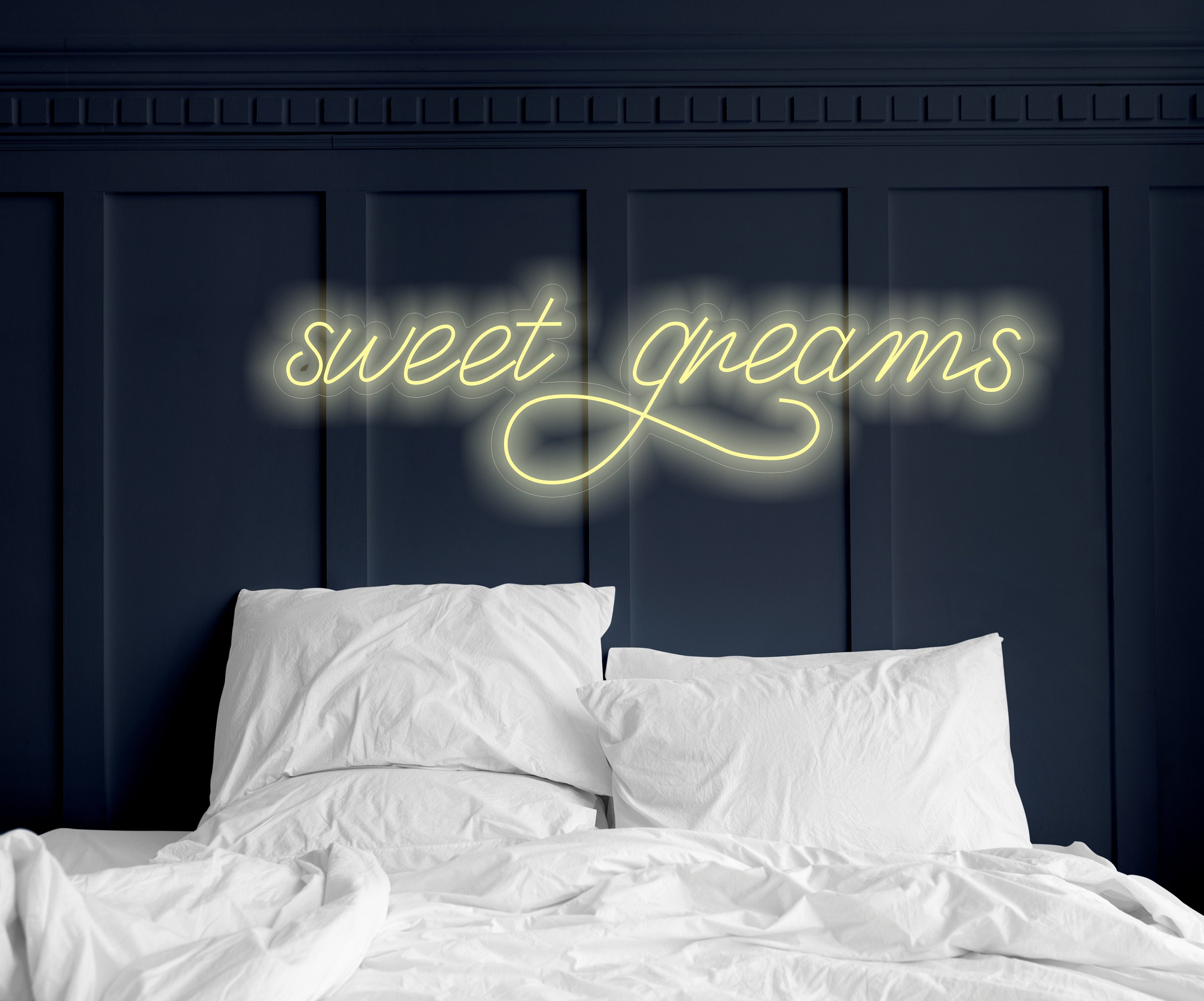 Sweet Dreams Neon Sign, Sweet Dreams Bedroom Wall Decor Over The Bed, Minimalist Large Neon Wall Art, New Homemade Decor Gift