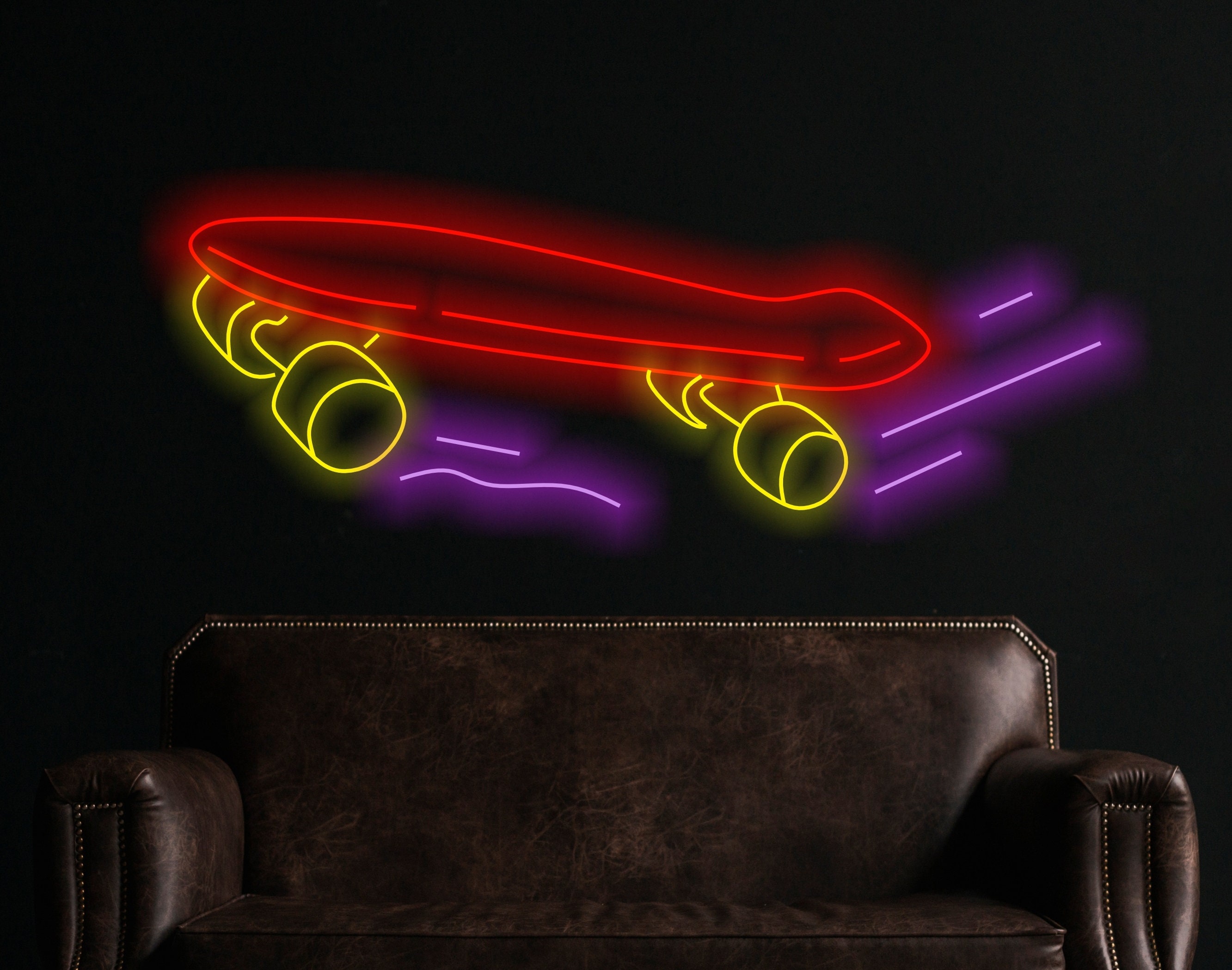 Skateboard Neon Sign, Neon Sign For Skate Shop, Skateboard Shop Neon Light, Custom Skate Neon Sign, Neon Light For Skateboarding