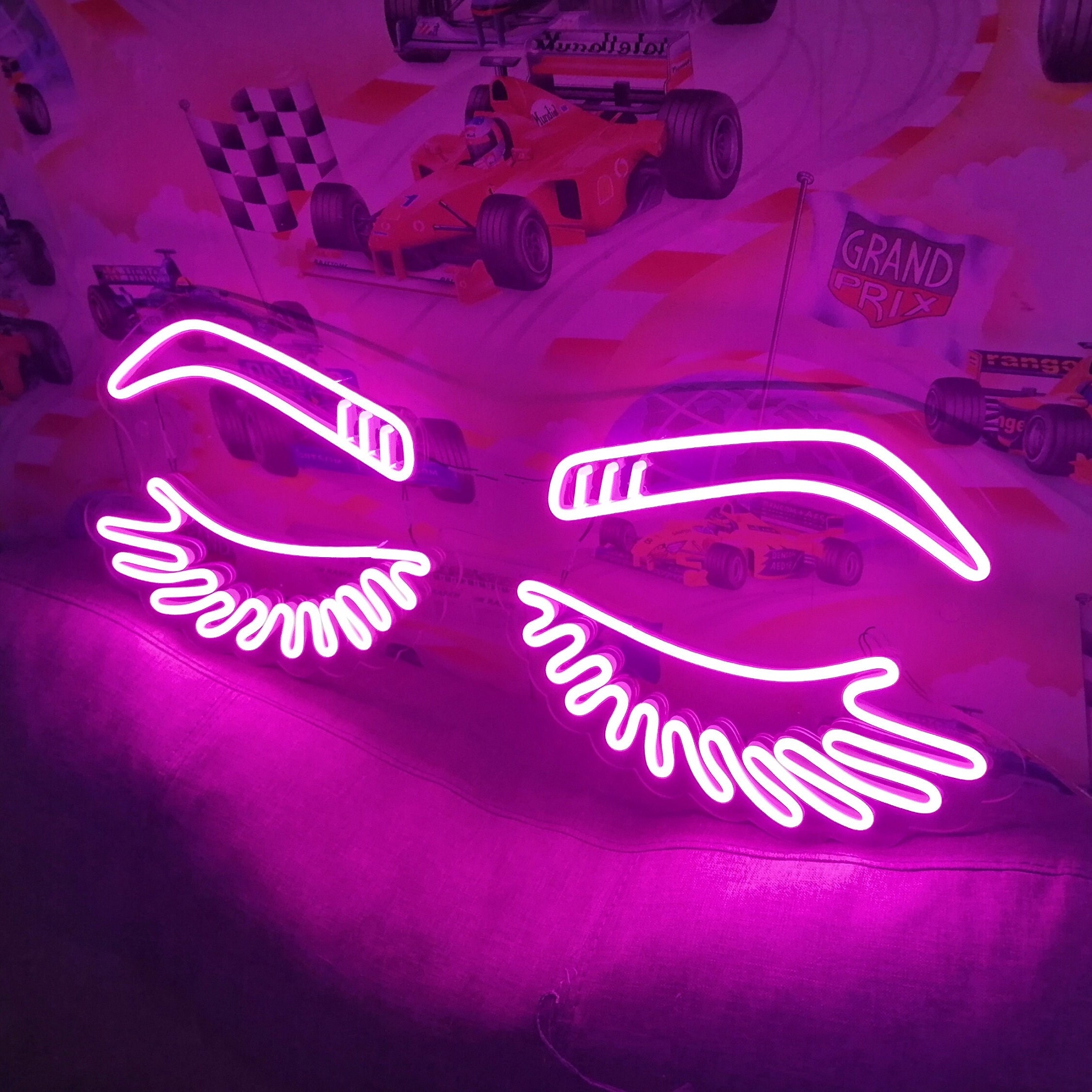 Eyelashes Led Neon Sign, Beauty Salon Sign, Custom Neon Sign, Wall Decor, Girl Face & Eyebrows, Decoration In A Beauty Salon, Wall Decor