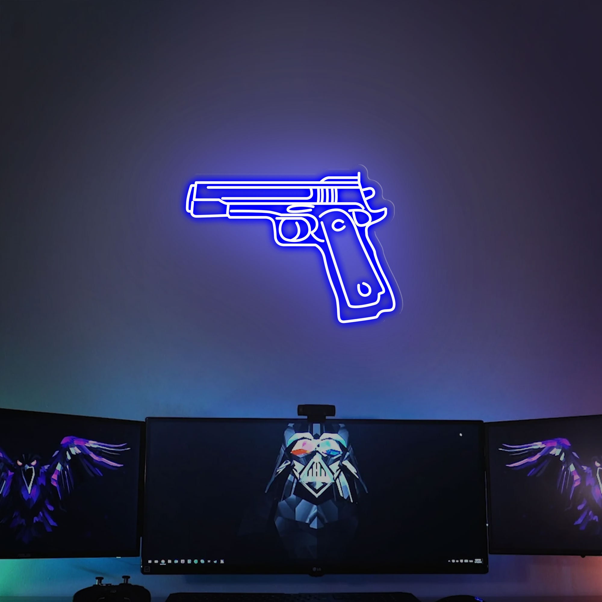 Gun Neon Sign for Wall Game Room Decoration | Neon Sign Bedroom | GAME ROOM Sign | Gift For Boyfriend