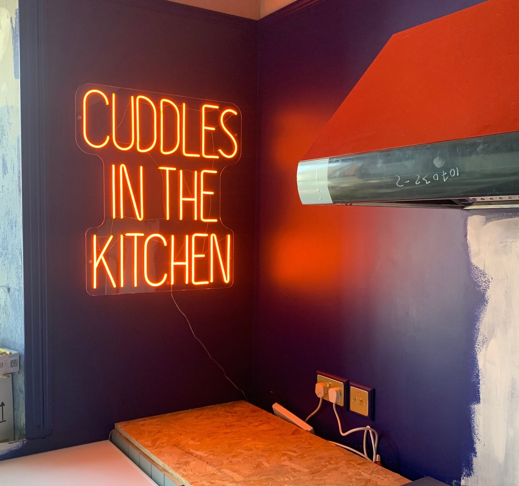 Cuddles In The Kitchen Neon Sign, Cuddles Neon Sign, Housewarming Neon Sign, Neon Sign Kitchen Decor, Cuddles In The Kitchen Wall Art Decor