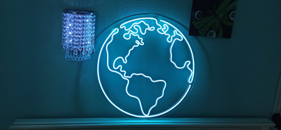 Planet Earth Neon Sign, Galaxy/Space Neon Signs Decor