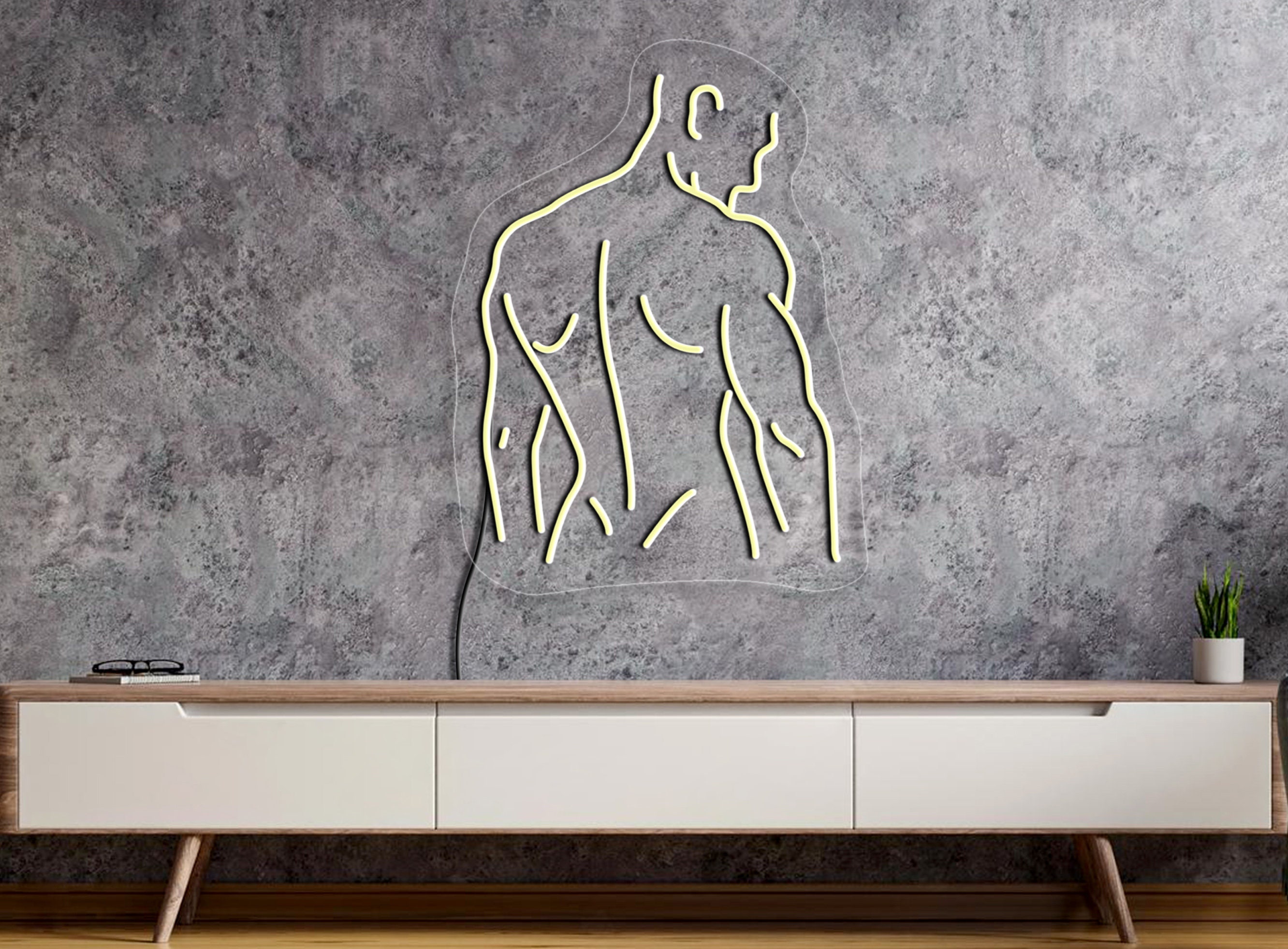Man Body Neon Sign, Muscle Man Sign, Naked Man Neon Sign, Athletic Neon Sign, Aesthetic Neon, Male Neon Sign, Man Body Art, Man Body Decor