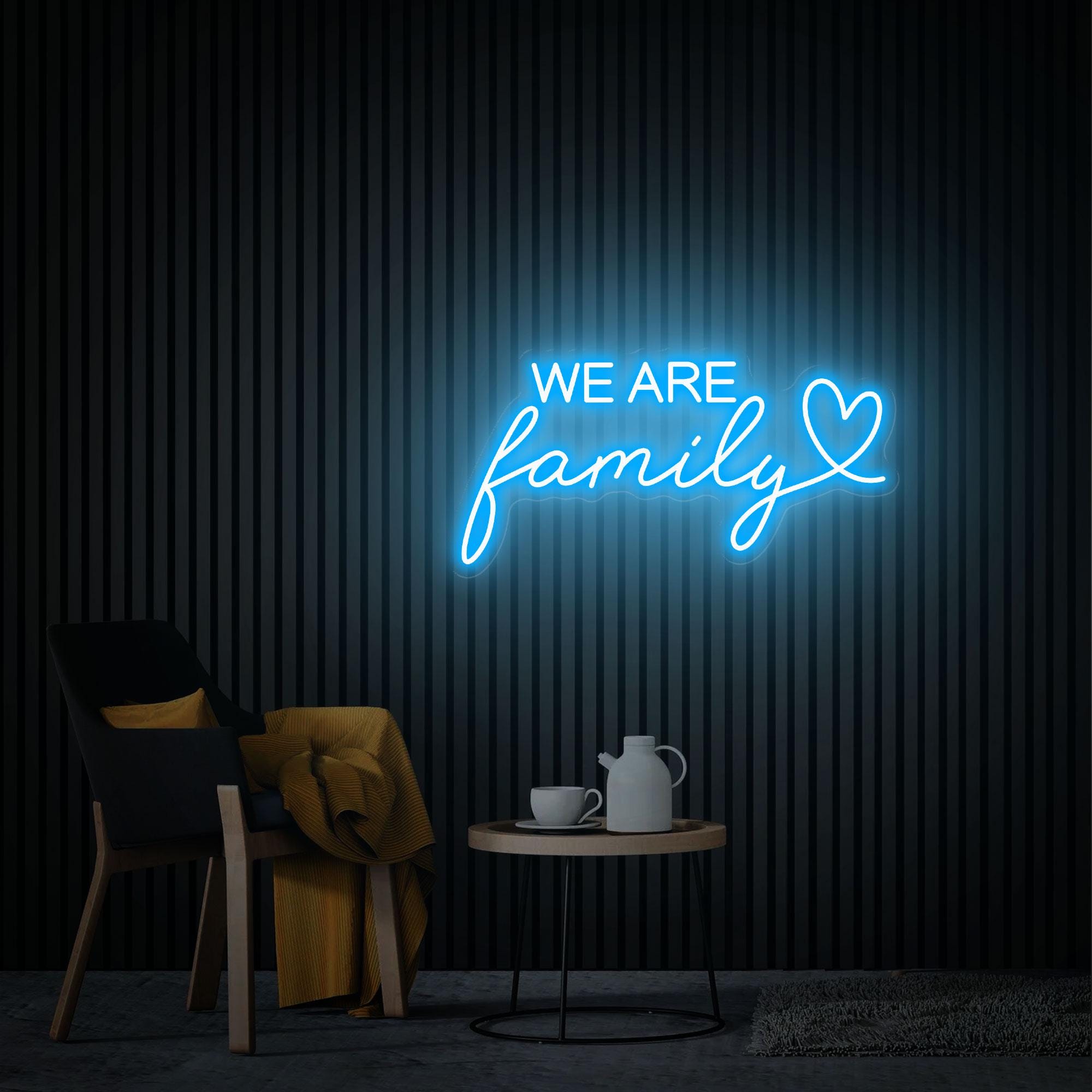 We Are Family Neon Sign, Family Neon Wall Art, Custom Text Neon Sign, Home Decor Bedroom Neon Sign, Custom Wall Light Christmas Gift