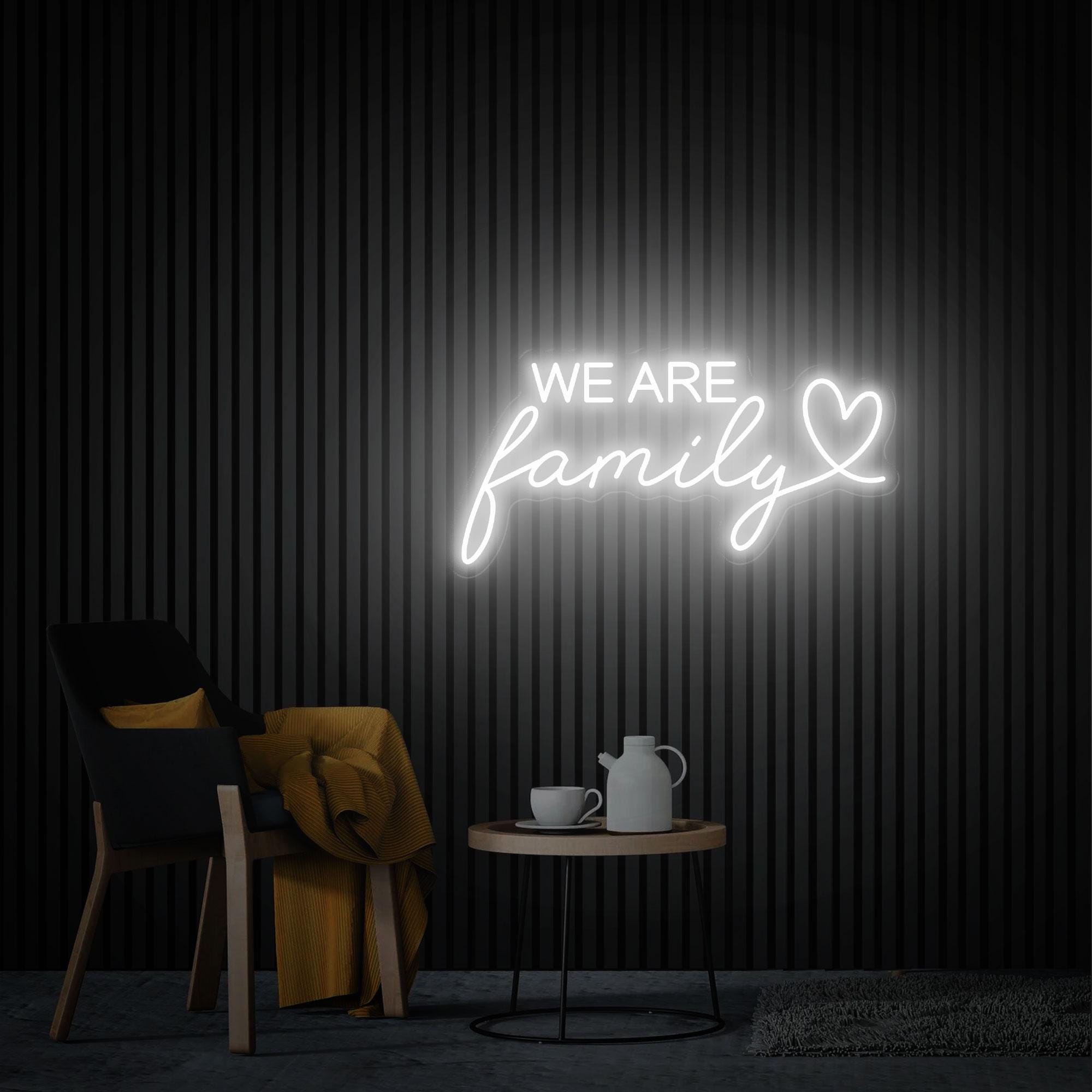 We Are Family Neon Sign, Family Neon Wall Art, Custom Text Neon Sign, Home Decor Bedroom Neon Sign, Custom Wall Light Christmas Gift