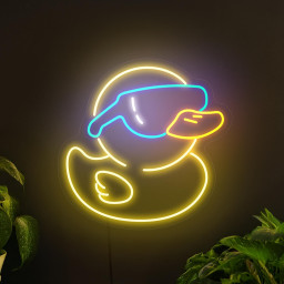 Cool Duck Neon Sign, Rubber Duck Neon Sign, Duck With Glasses Sign, Neon Sign Bedroom, Kids Room Neon, Neon Sign Bathroom, Duck Art Decor