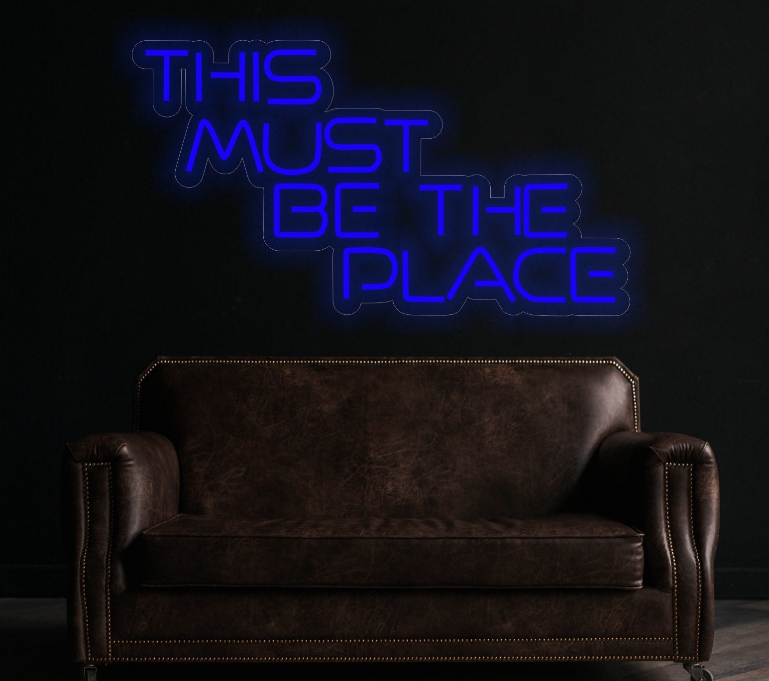 Neon Sign This Must Be The Place, Neon Sign Quote This Must Be The Place, Motivational Quote Neon Sign, Neon Sign Decor, Neon Sign Art