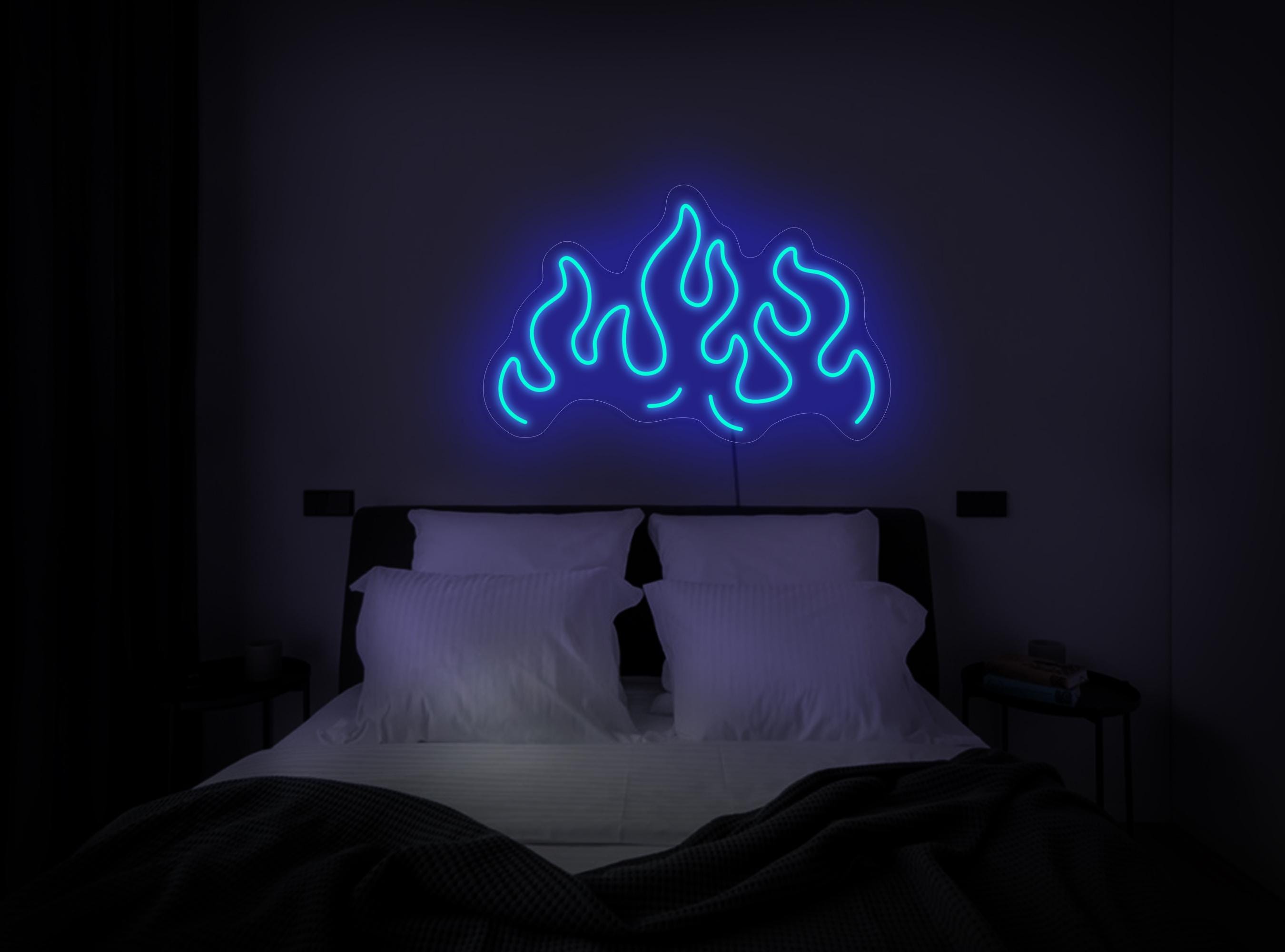 Fire Flame Neon Sign, Fire Neon Sign, Flame Neon Sign, Hot Led Sign, Fireplace Sign, Aesthetic Neon, Neon Sign Bedroom, Fire Flame Art Decor