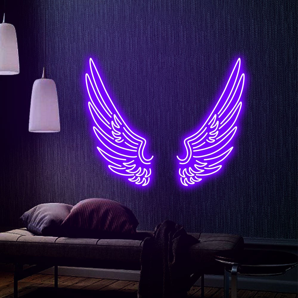 Wing Neon Sign, Custom Neon Signs For Home Decor| Amine Neon | Custom Neon Lights
