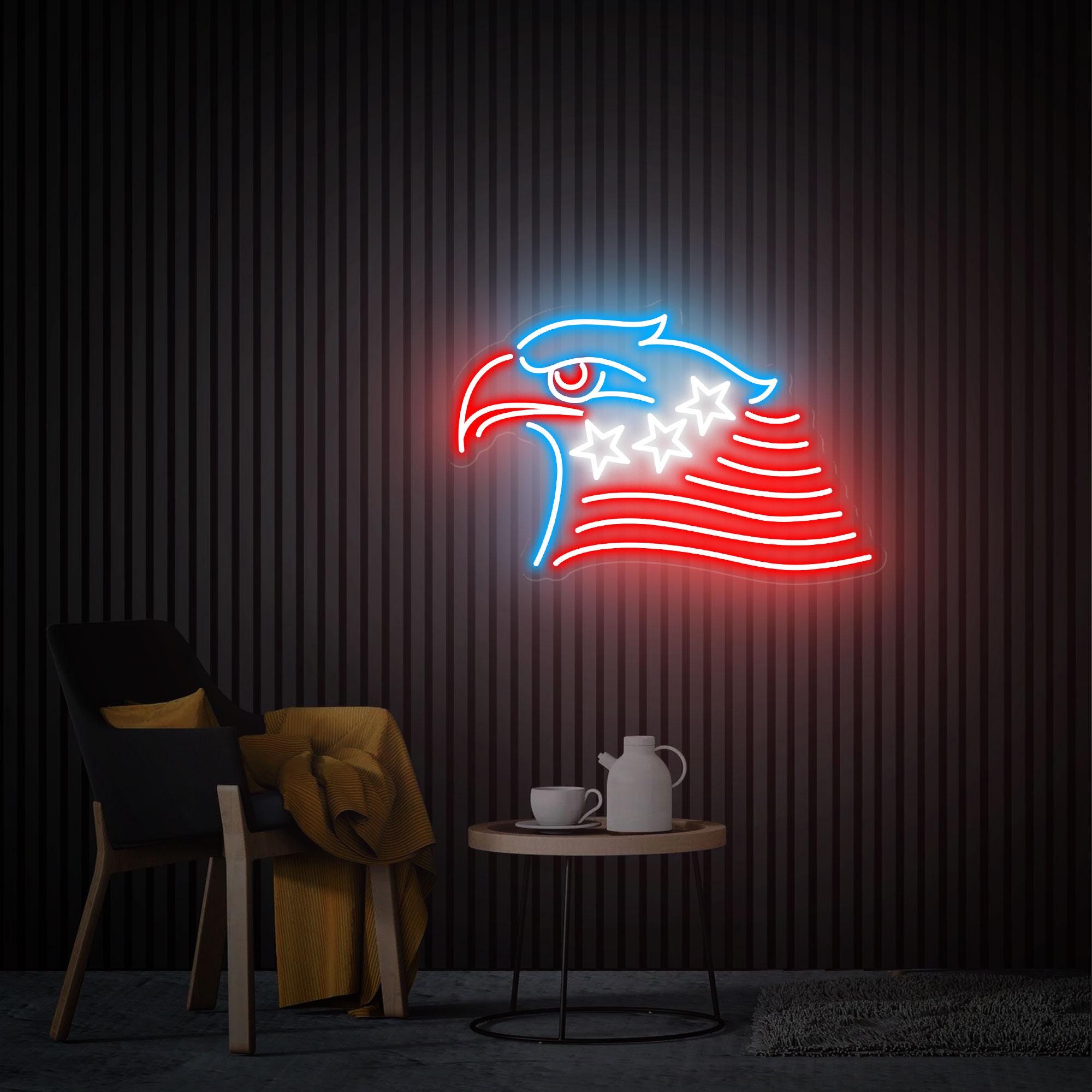 Eagle Head Neon Sign, Eagle Neon Light , Eagle Art Sign, American Eagle Led Sign, Home Office Neon Decor Custom Neon Sign Personalized Gifts