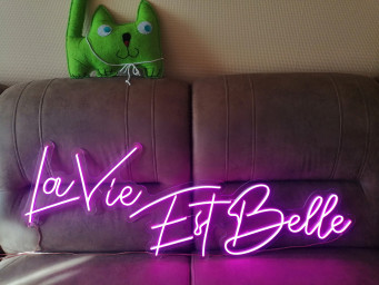 La Vie Est Belle Neon Sign, Neon Sign, Neon Light Sign Life Is Beautiful, Neon Wall Decor La Vie Est Belle, Neon Sign Design La Vie Est Bell