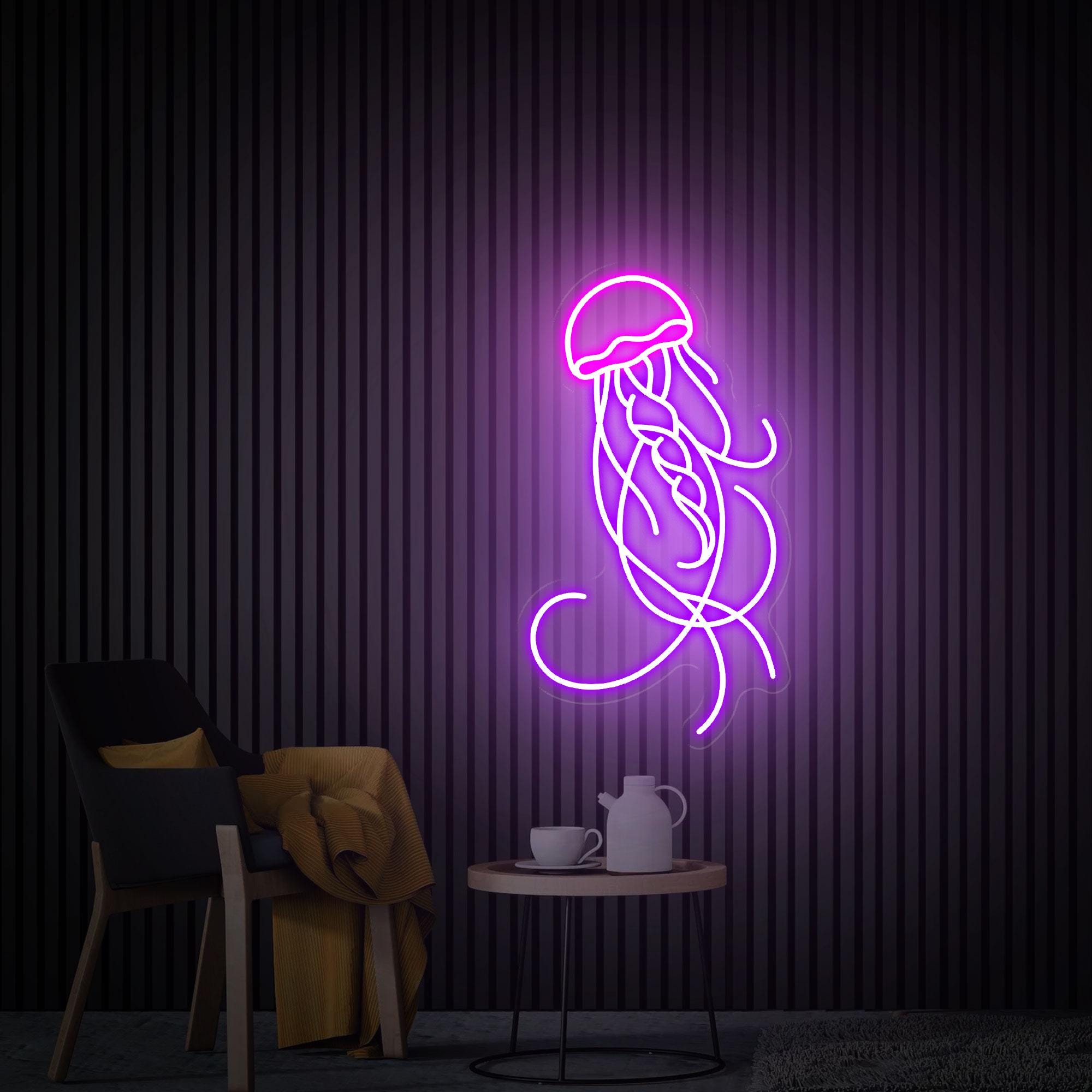 Jellyfish Neon Sign, Jellyfish Wall Art, Ocean Led Sign, Custom Neon Sign, Kids Room Decor, Home Ocean Decor, Under the Sea Vibes Best Gift