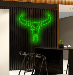 Bull Skull Neon Sign, Bull Skull Led Light, Longhorn Head Skull Neon Sign, Cow Skull Neon Sign, Texas Bull Neon Sign, Cowboy Neon Sign