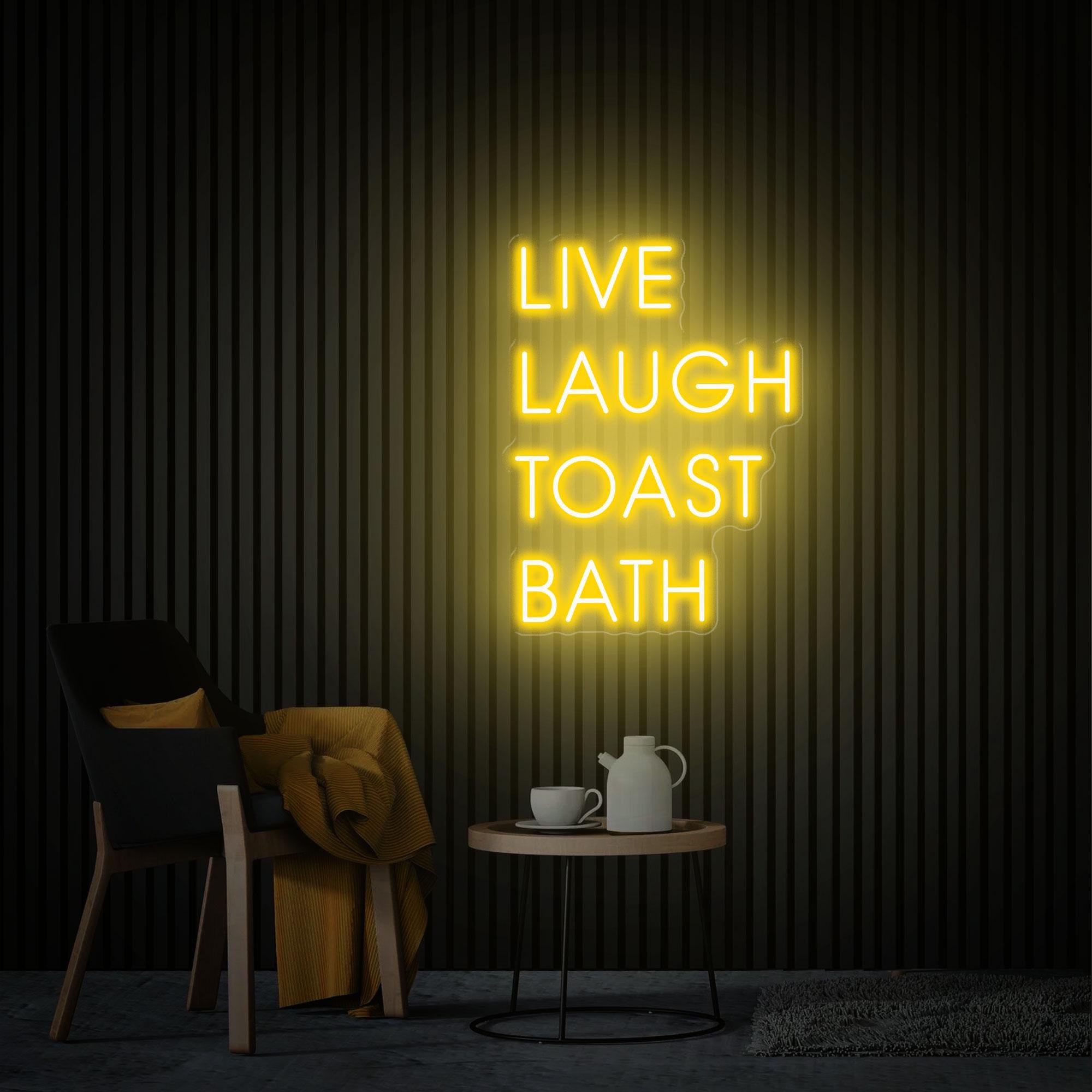 Live Laugh Toast Bath Neon Sign, Tropical Gothic Bathroom Decor, Custom Neon Sign, Bathroom Humor Sign, Funny Gothic Decor, Halloween Gift