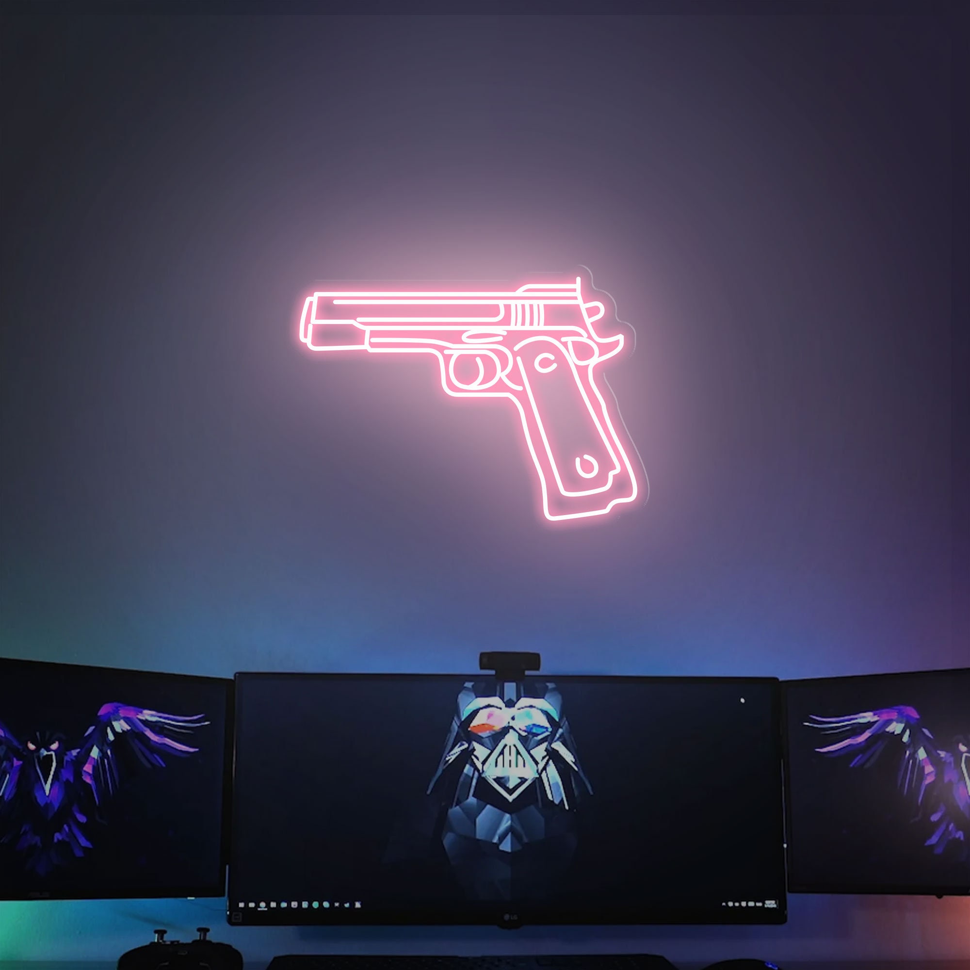 Gun Neon Sign for Wall Game Room Decoration | Neon Sign Bedroom | GAME ROOM Sign | Gift For Boyfriend