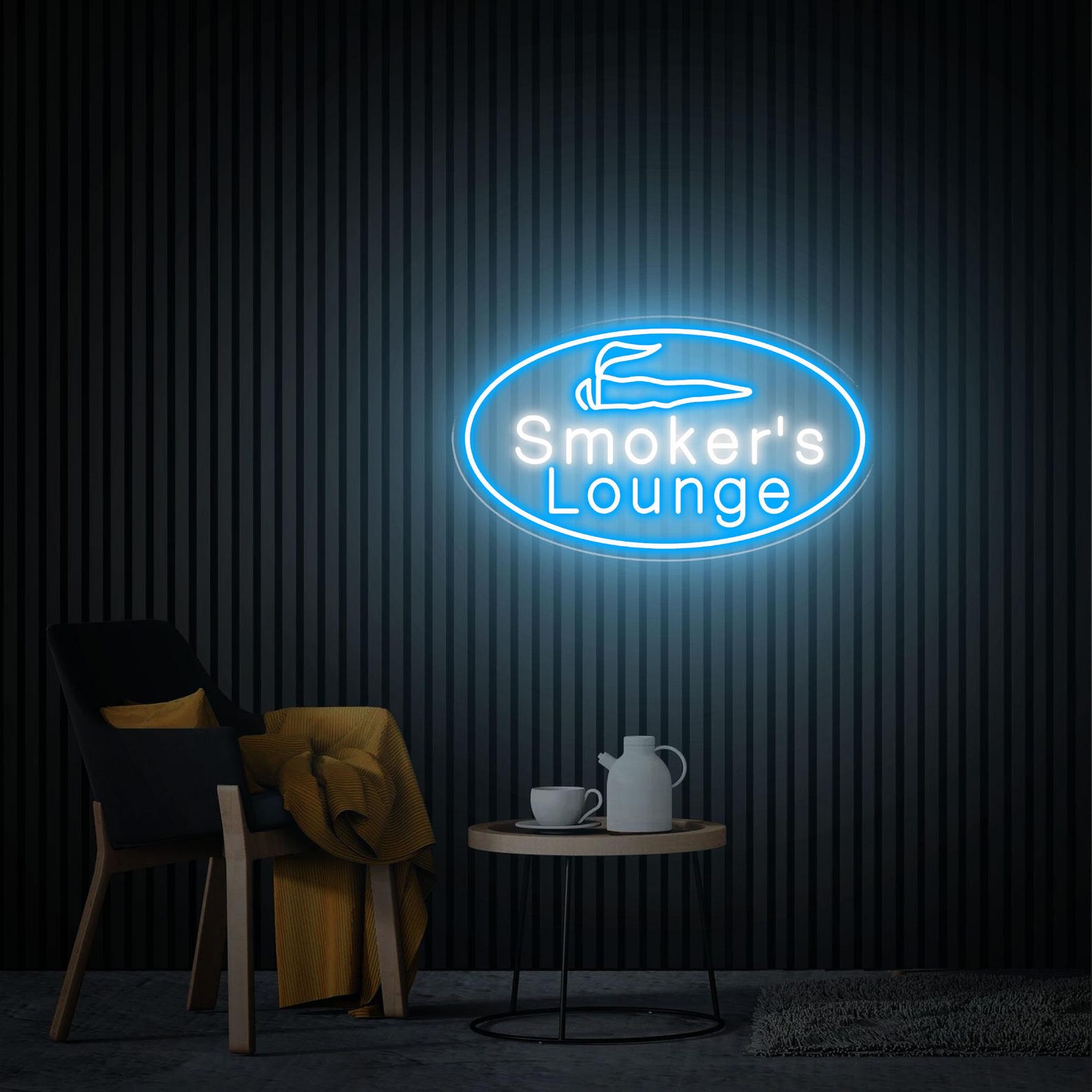 Smoker's Lounge Neon Sign, Smoking Bar Neon Wall Decor, Man Cave Cigars Wall Art, Gift For Him, Lounge Decor Lights, Smoker Gift