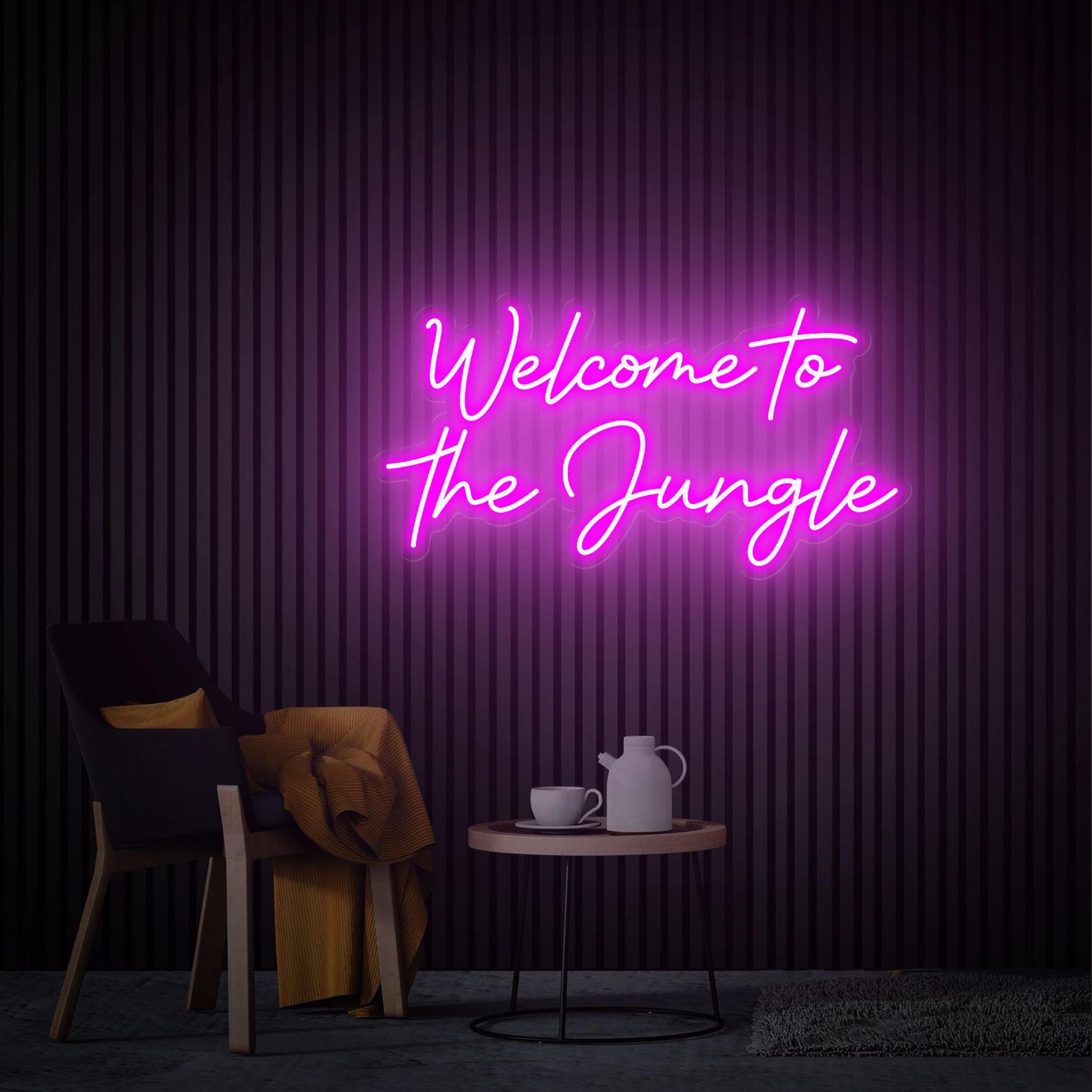 Welcome To The Jungle Neon Sign, Custom Neon Sign Led Light Home Office Wall Decor, Party Room Decor Neon Art Welcome Sign, Neon Bar Sign