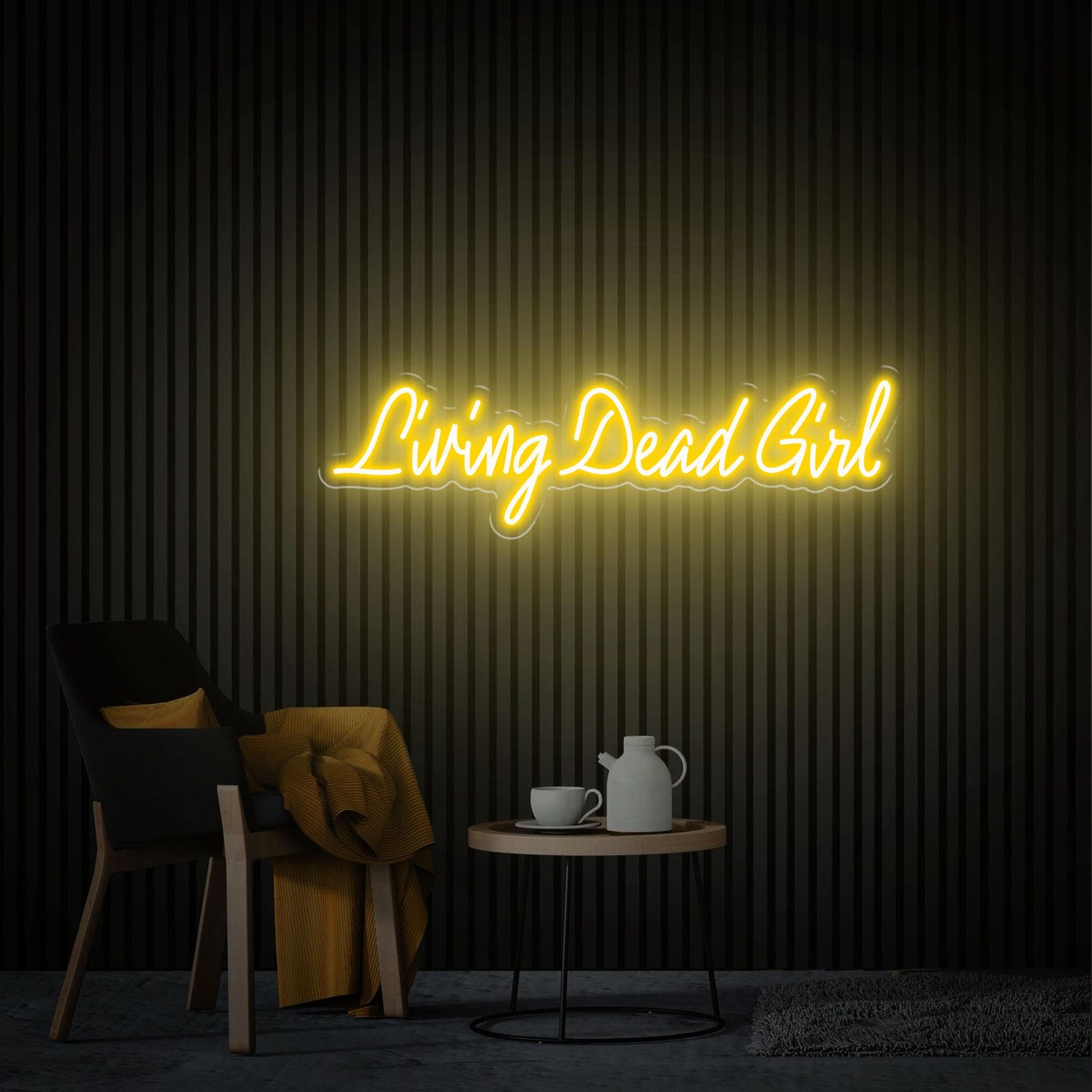 Living Dead Girl Neon Sign, Custom Goth Room Decor, Dark Humor Led Light Sign, Goth Style Bedroom Decoration, Gothic Birthday Gift