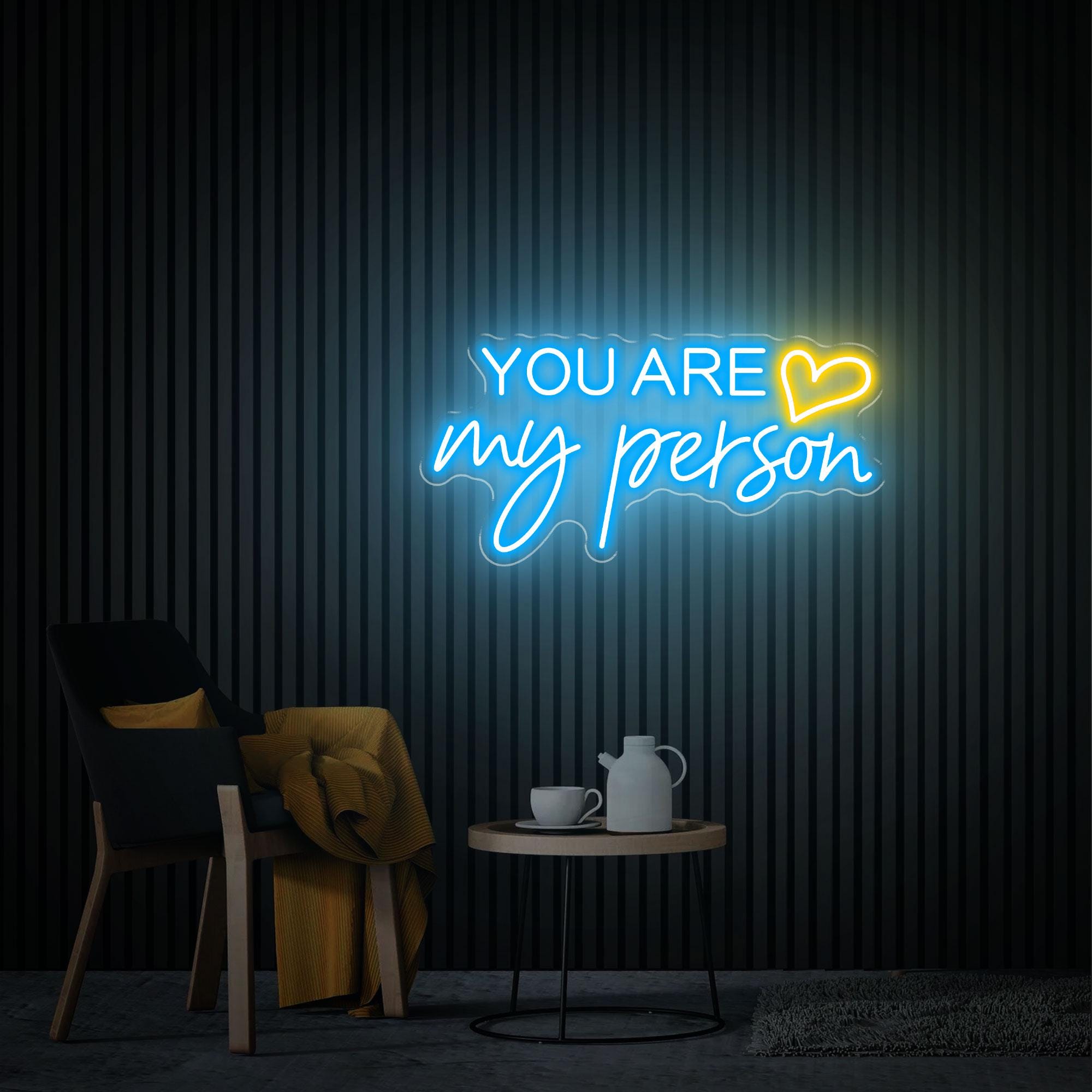 You're My Person Neon Sign, Personalized Wedding Decor Led Lights, Home Bedroom Neon Wall Art, Gift for Her, Custom Engagement Gifts