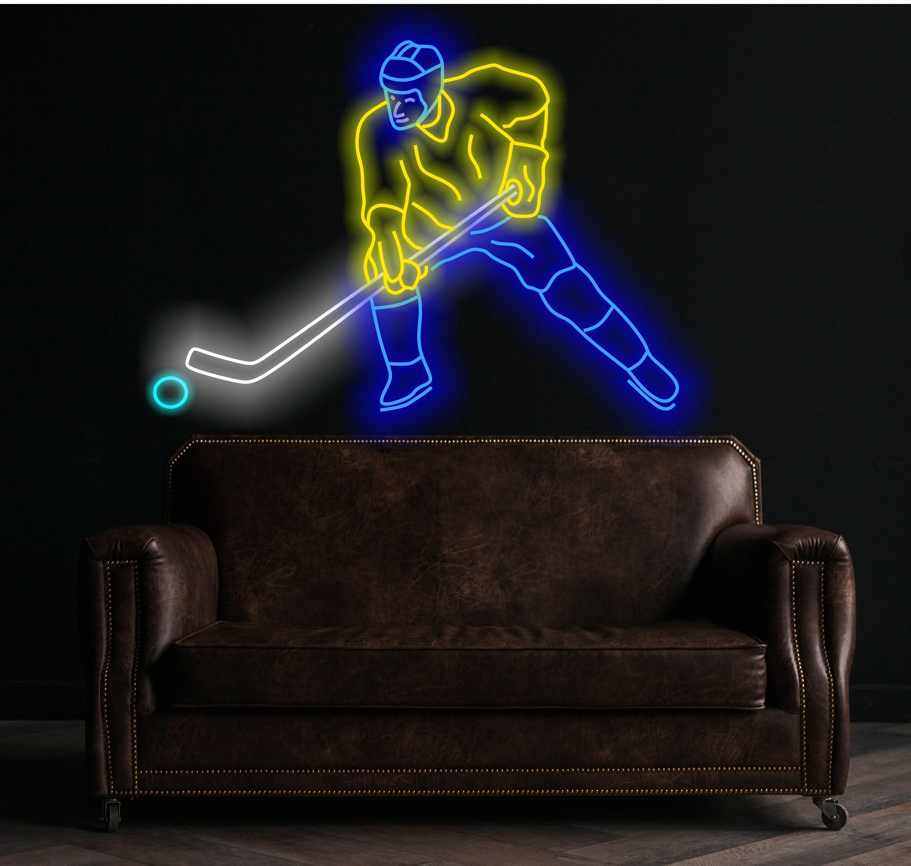 Hockey Player Neon Sign, Neon Ice Hockey Sign, Hockey Player Led Sign, Hockey Player Neon Light, Hockey Player Neon Decor, Neon Hockey Wall