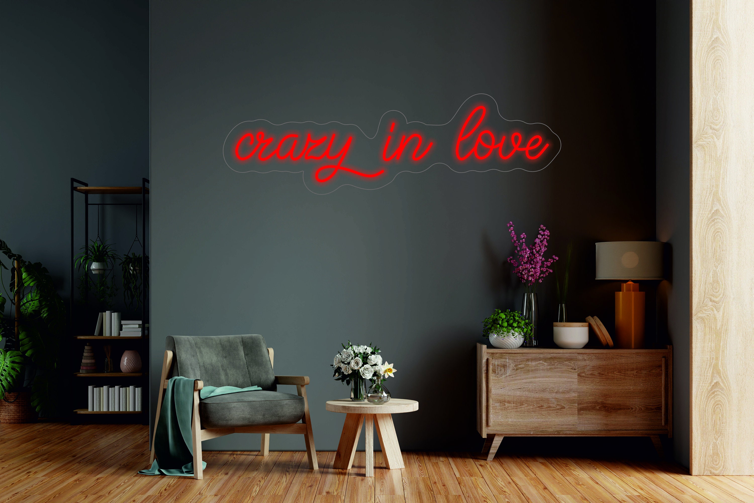 Crazy In Love - Led Neon Sign, Custom Wedding Decoration, Love Neon Sign, Gift For Her Neon Sign