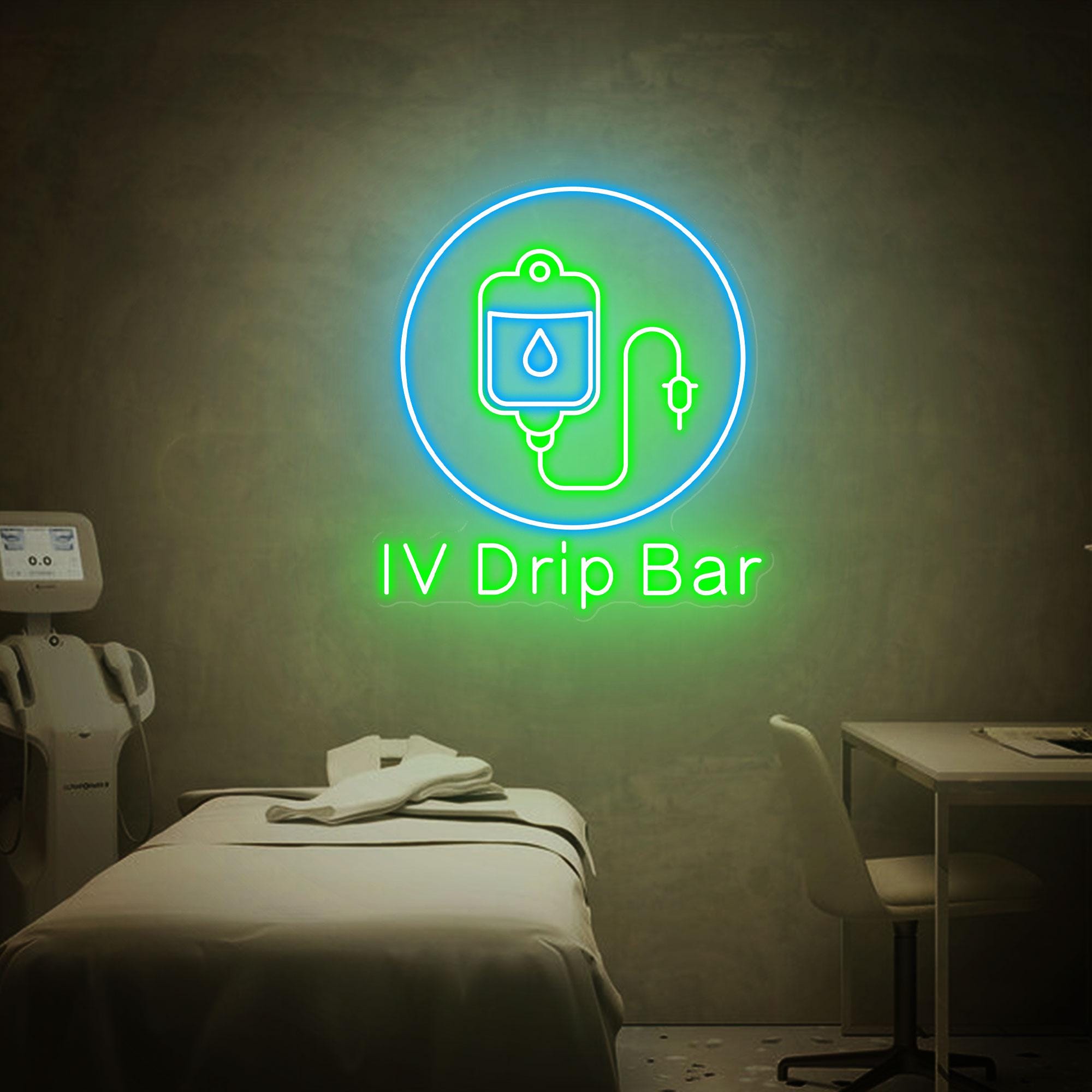 IV Drip Bar Neon Sign, IV Therapy Led Light Sign, Beauty Salon Decor, Custom Neon Sign, Neon Wall Art, Nurse Injector Wall Art Medspa Canva