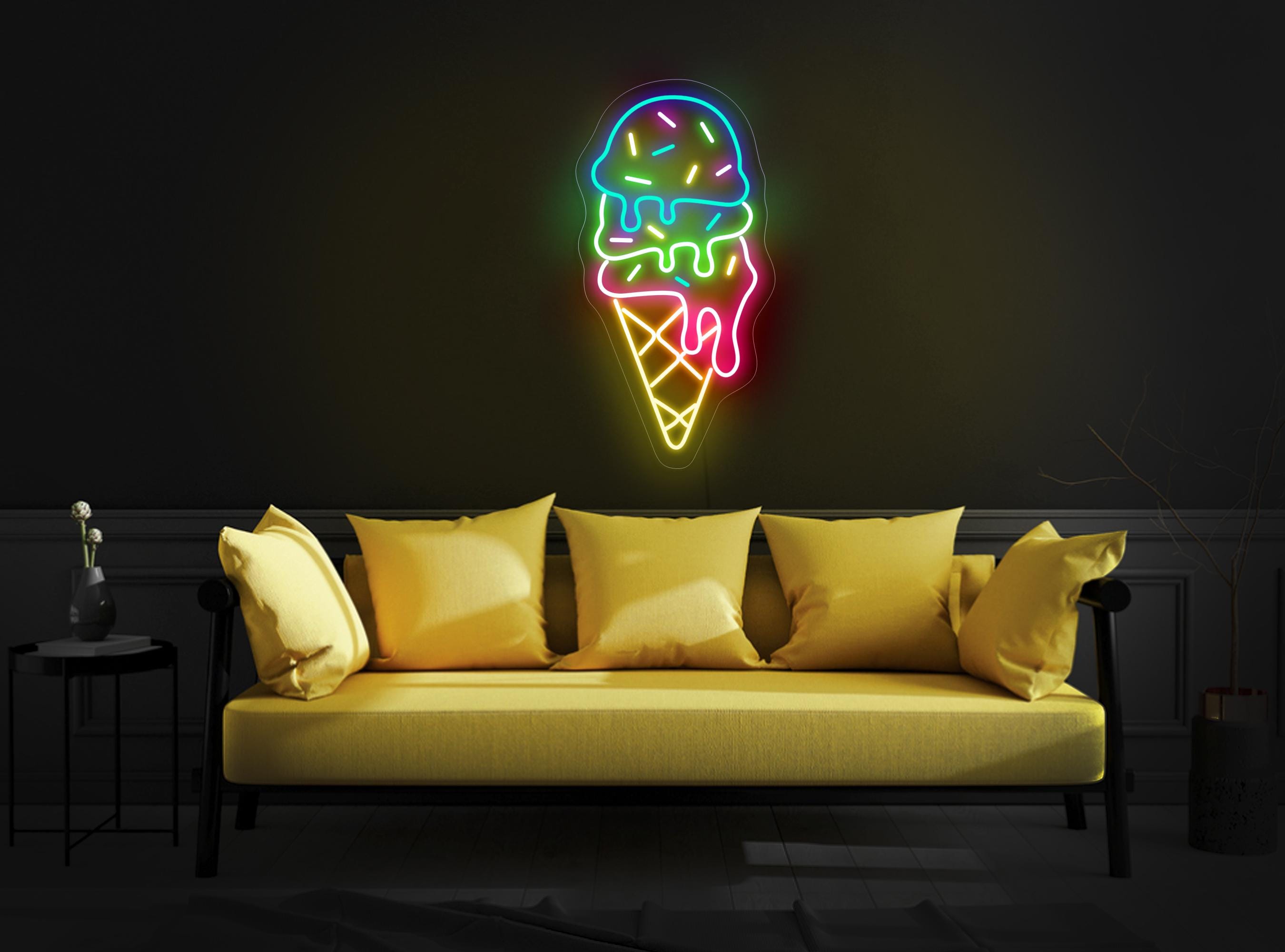 Ice Cream Neon Sign, Ice Cream Led Sign, Ice Cream Light Sign, Multicolor Neon Sign, Ice Cream Lover Gift, Ice Cream Store Wall Art Decor