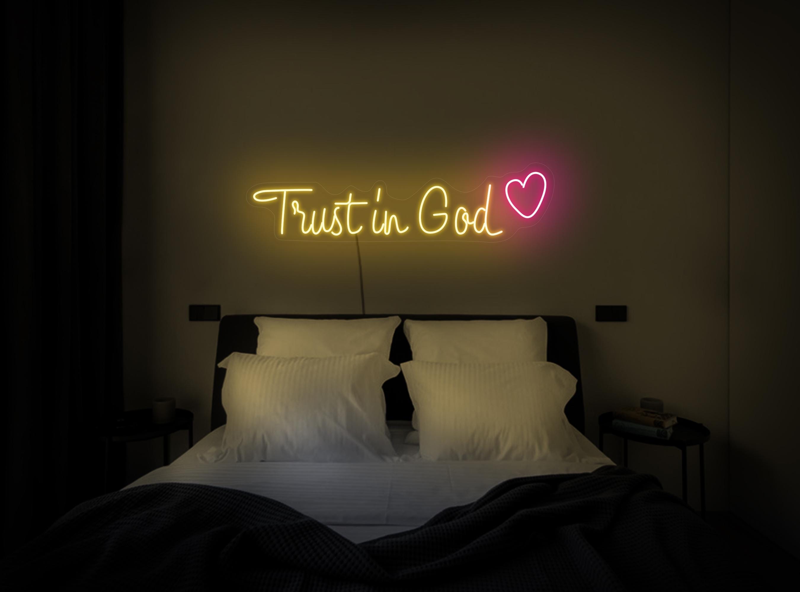Trust In God Neon Sign, Christian Neon Sign, Faith Neon Sign, Religious Neon Sign, Christian Wall Art Decor