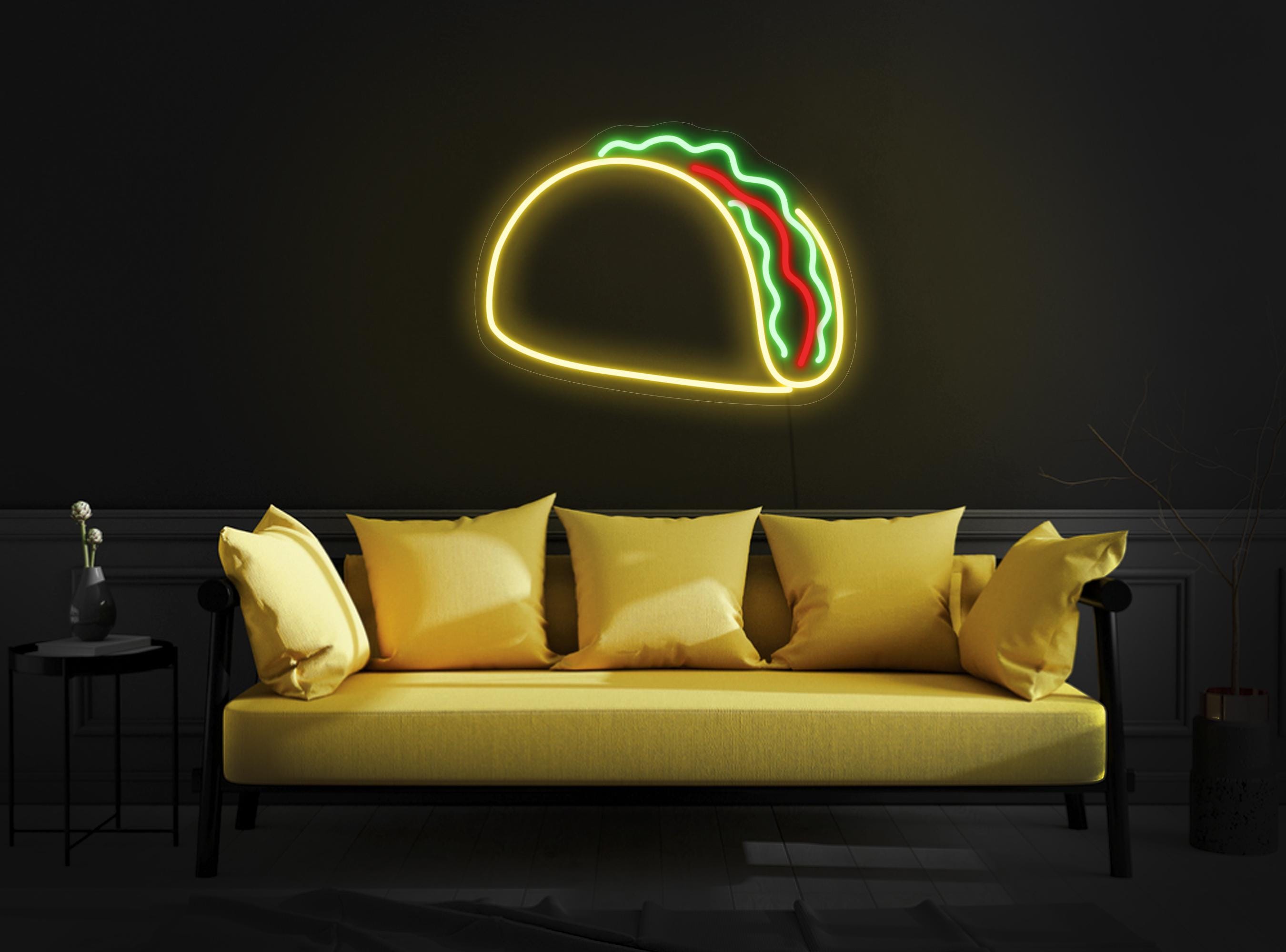Taco Neon Sign, Taco Led Sign, Burrito Neon Sign, Fast Food Neon Sign Decor, Burrito Led Sign, Restaurant Neon Sign, Taco Wall Art Decor