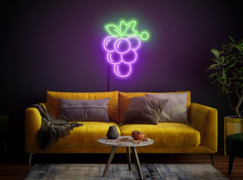 Grape Neon Sign, Grape Light Sign, Fruit Neon Sign, Grape Sign, Neon Sign Kitchen, Neon Sign Art, Neon Sign Wall Decor, Grape Wall Decor