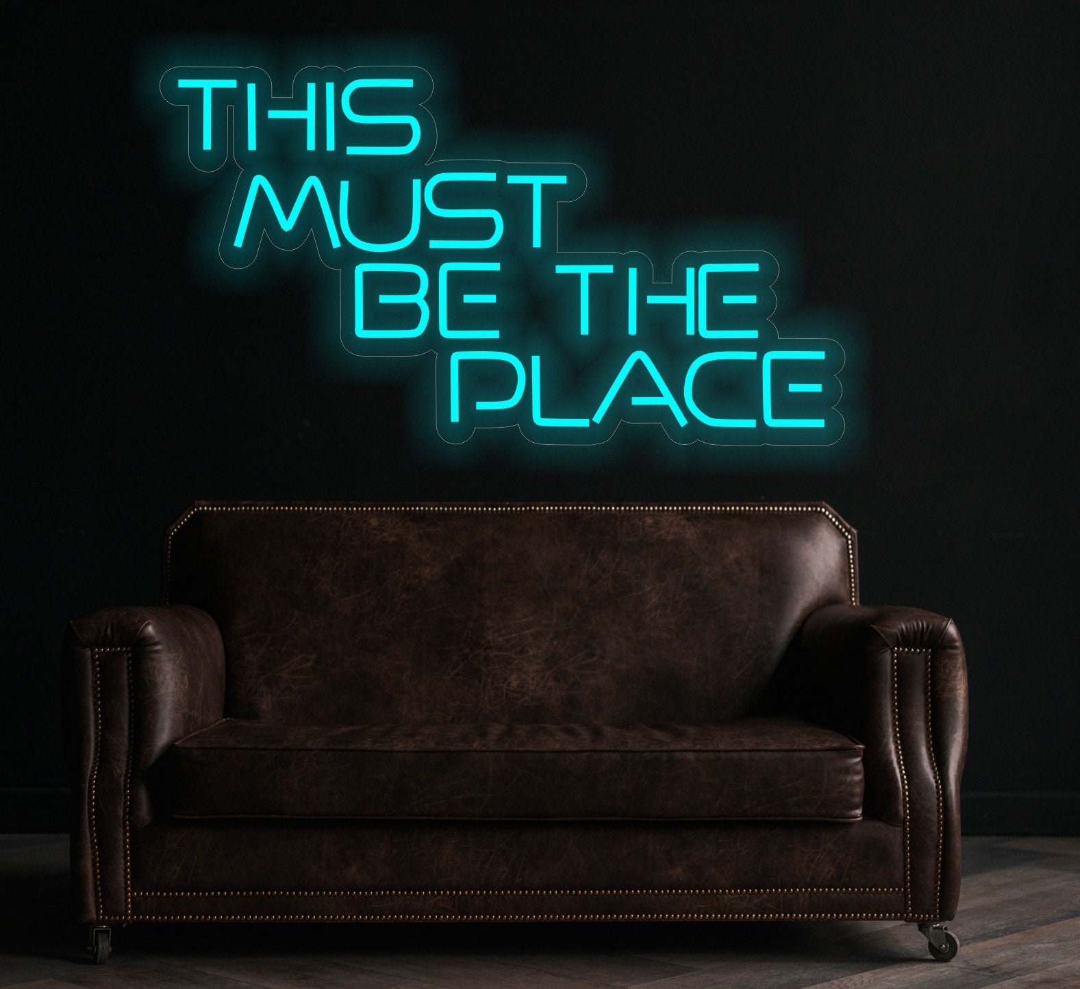 Neon Sign This Must Be The Place, Neon Sign Quote This Must Be The Place, Motivational Quote Neon Sign, Neon Sign Decor, Neon Sign Art