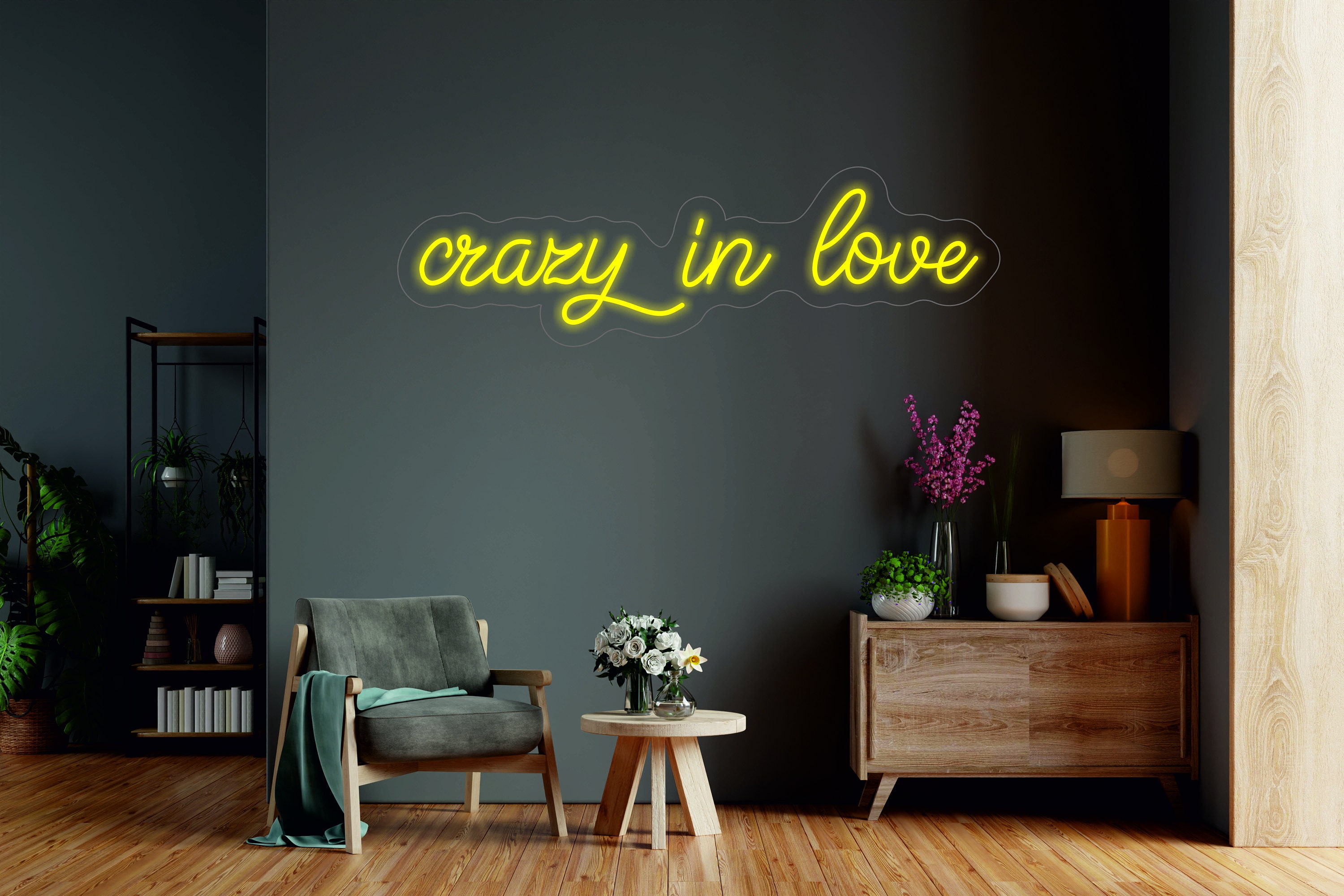 Crazy In Love - Led Neon Sign, Custom Wedding Decoration, Love Neon Sign, Gift For Her Neon Sign