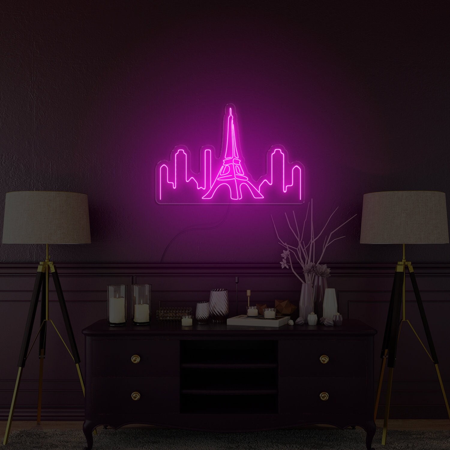 Paris Neon Sign, Paris Led Sign, Paris Skyline Neon Sign, Eifel Tower Neon Sign, City Skyline Neon Sign, Paris Wall Art, Paris Wall Decor