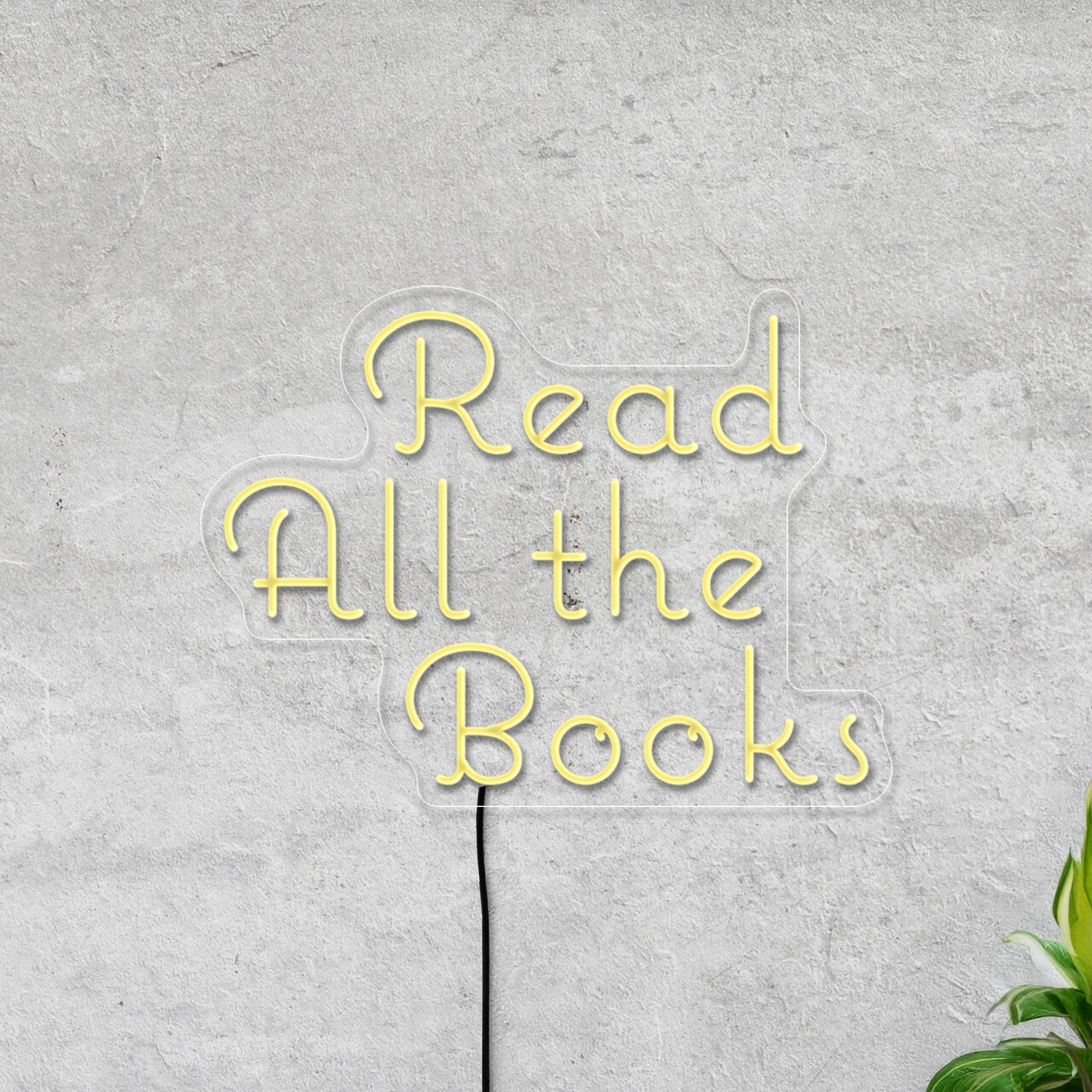 Read All The Books Neon Sign, Bookish Neon Sign, Library Neon Sign, Reading Corner Neon Sign, Bookworm Gift, Reading Room Wall Art Decor